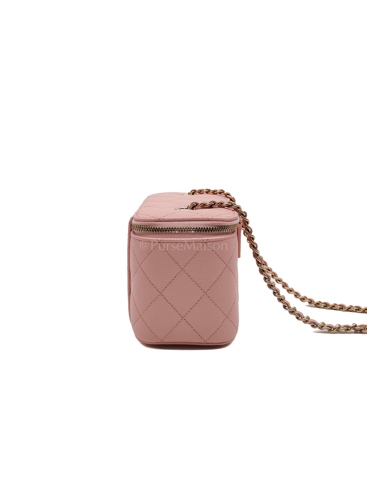 Vanity in Rose Pink Quilted Caviar Leather and Light Gold Hardware Series 31 | Purse Maison Luxury Bags Shop