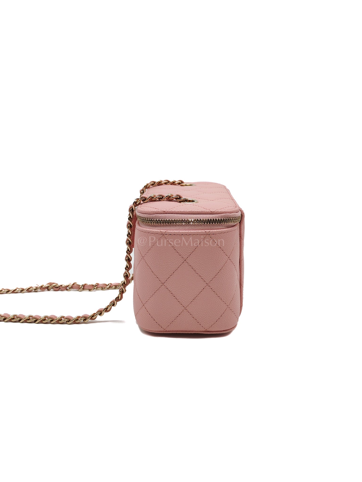 Vanity in Rose Pink Quilted Caviar Leather and Light Gold Hardware Series 31 | Purse Maison Luxury Bags Shop