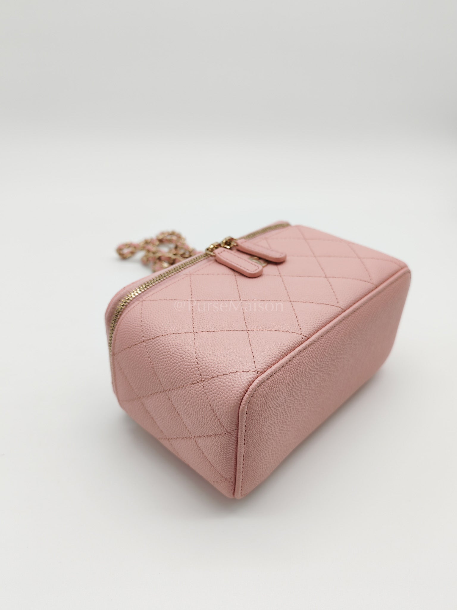 Vanity in Rose Pink Quilted Caviar Leather and Light Gold Hardware Series 31 | Purse Maison Luxury Bags Shop