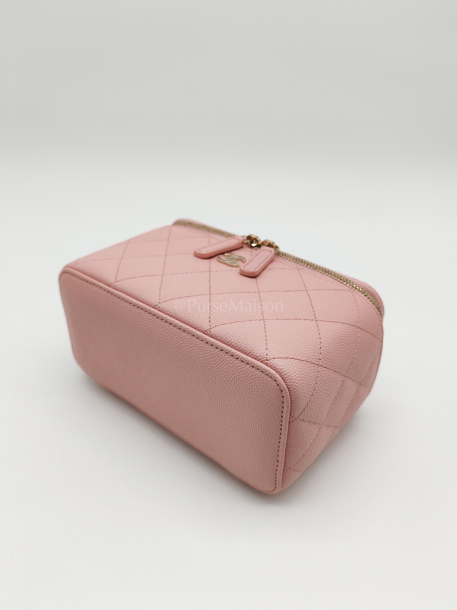 Vanity in Rose Pink Quilted Caviar Leather and Light Gold Hardware Series 31 | Purse Maison Luxury Bags Shop