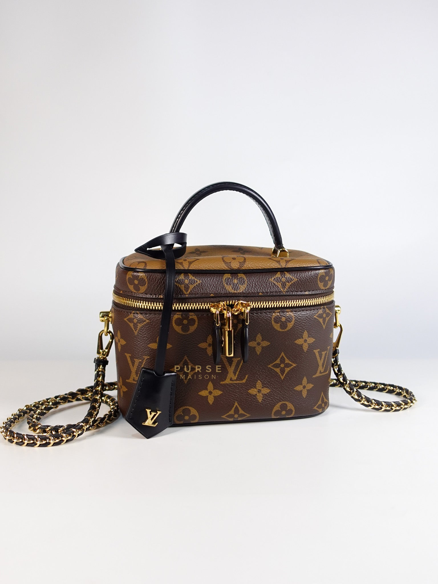 Reverse Vanity Small in Brown Monogram Canvas Microchip | Purse Maison Luxury Bags Shop