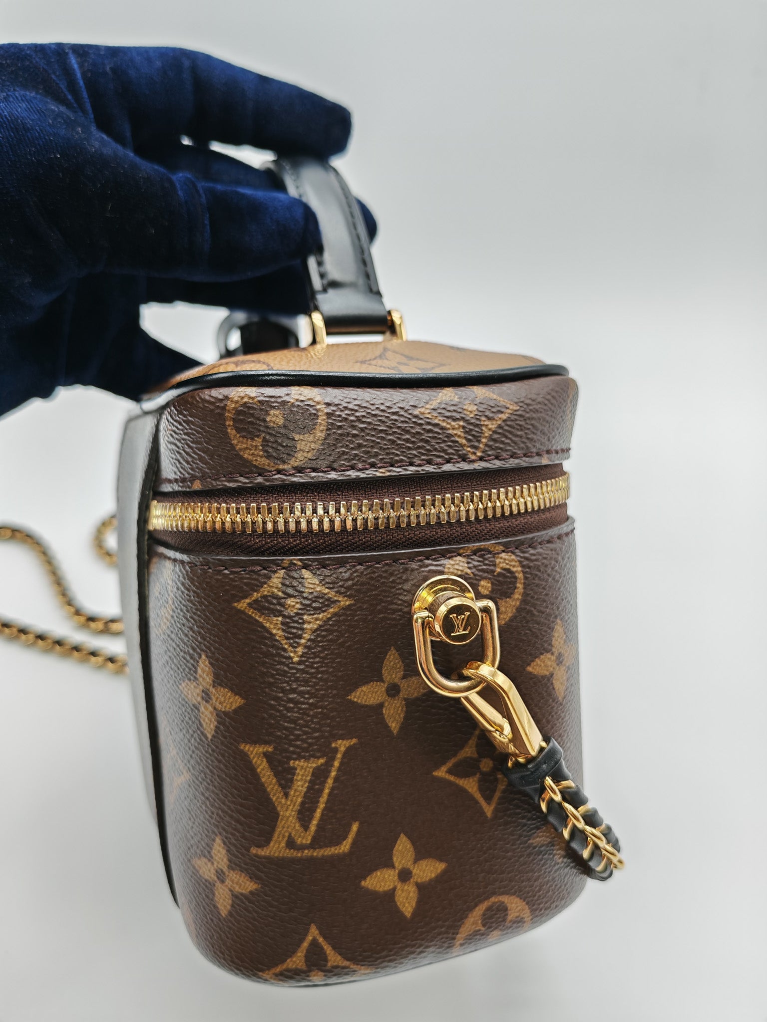 Vanity Top Handle PM in Reverse Monogram Canvas Shoulder Bag (Microchip) | Purse Maison Luxury Bags Shop