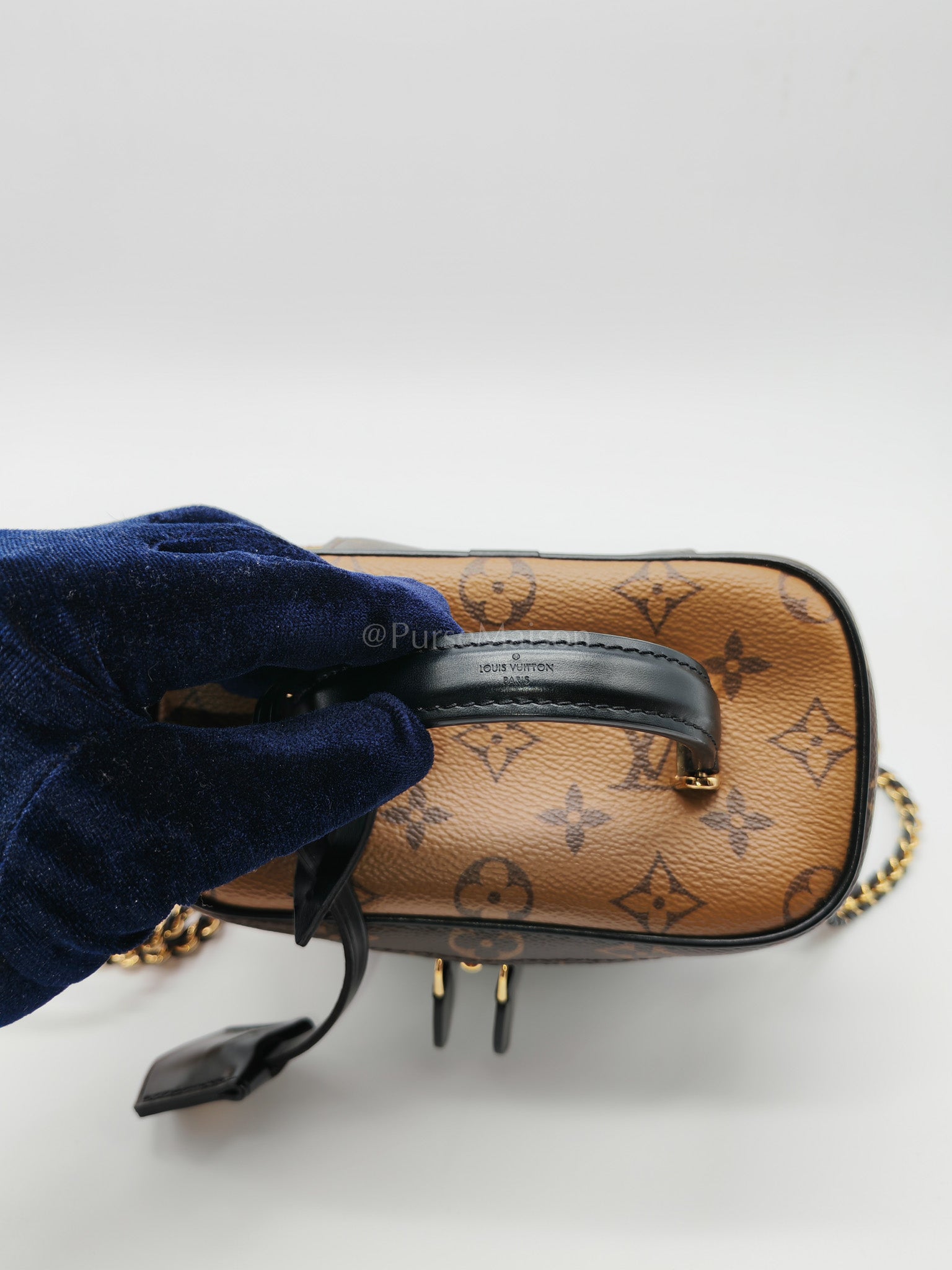 Vanity Top Handle PM in Reverse Monogram Canvas Shoulder Bag (Microchip) | Purse Maison Luxury Bags Shop