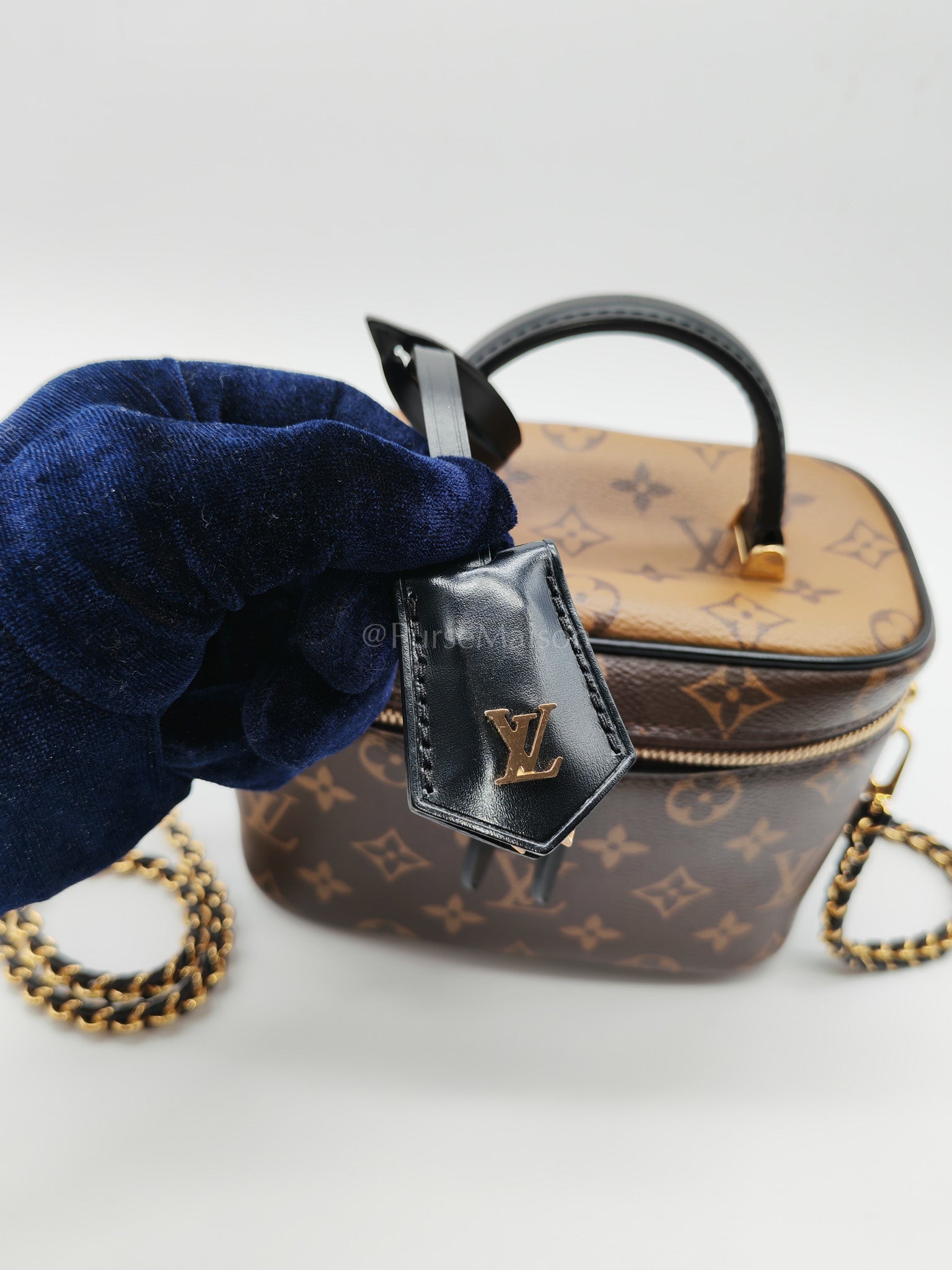 Vanity Top Handle PM in Reverse Monogram Canvas Shoulder Bag (Microchip) | Purse Maison Luxury Bags Shop