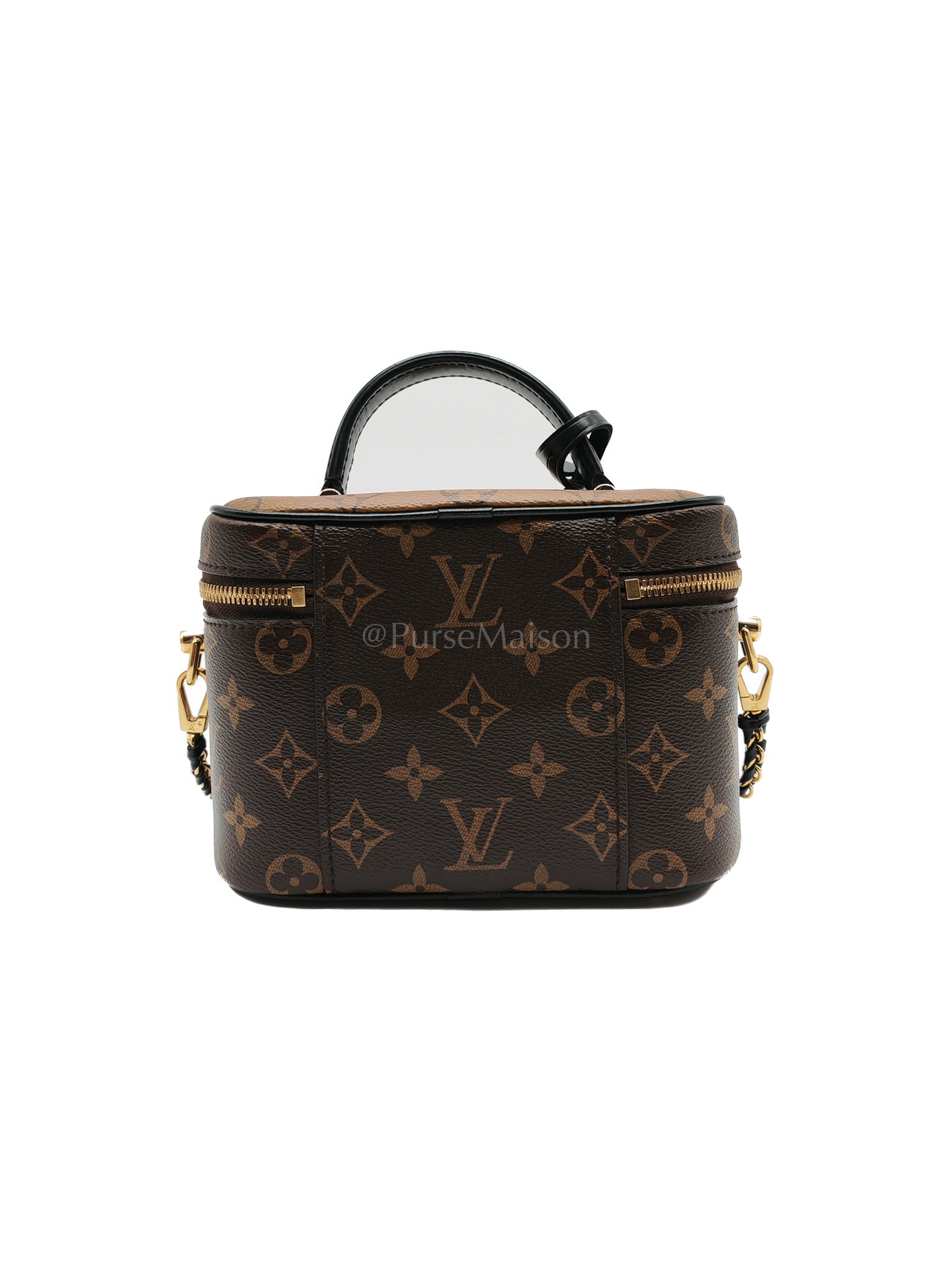 Vanity Top Handle PM in Reverse Monogram Canvas Shoulder Bag (Microchip) | Purse Maison Luxury Bags Shop