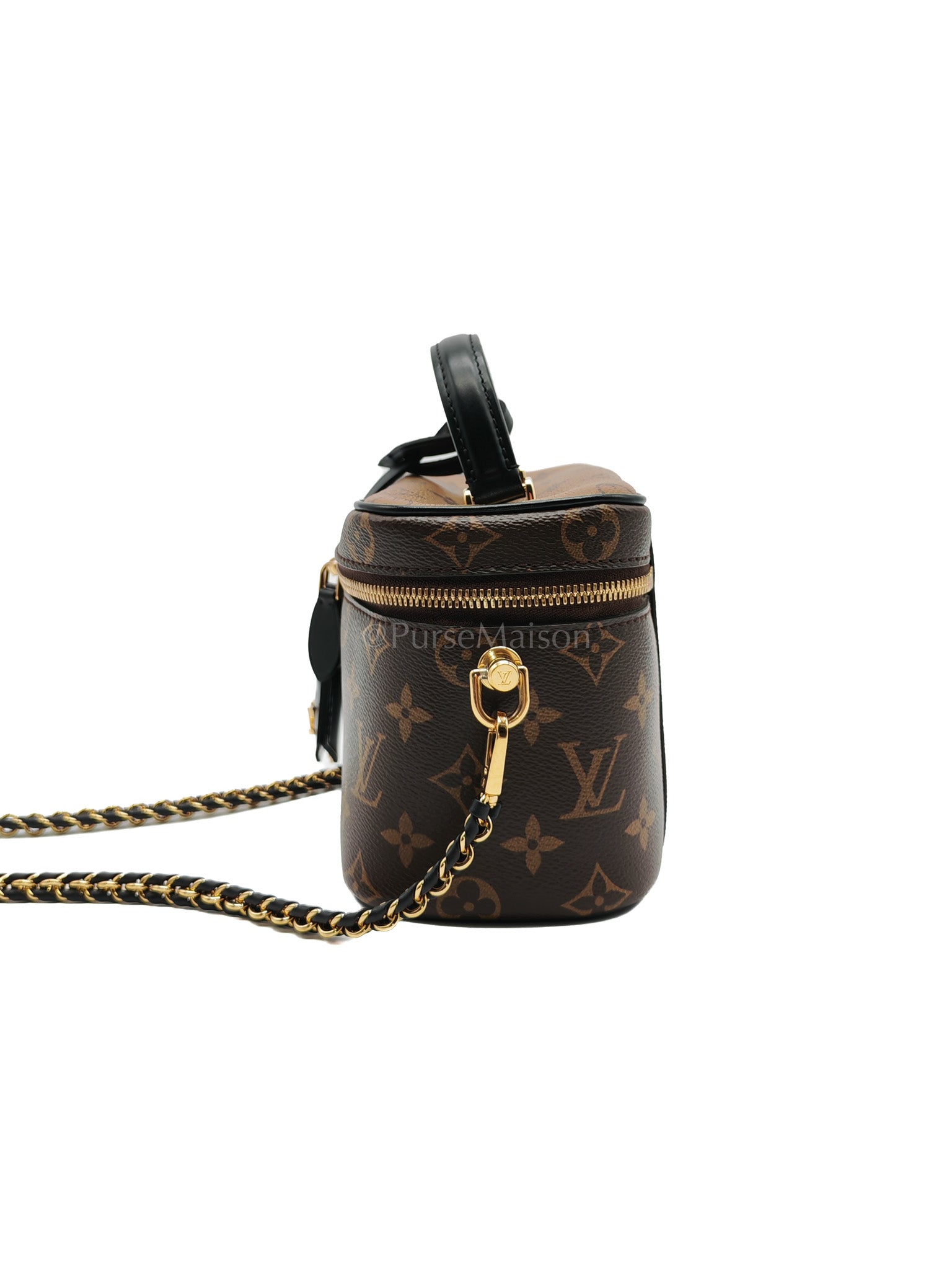 Vanity Top Handle PM in Reverse Monogram Canvas Shoulder Bag (Microchip) | Purse Maison Luxury Bags Shop