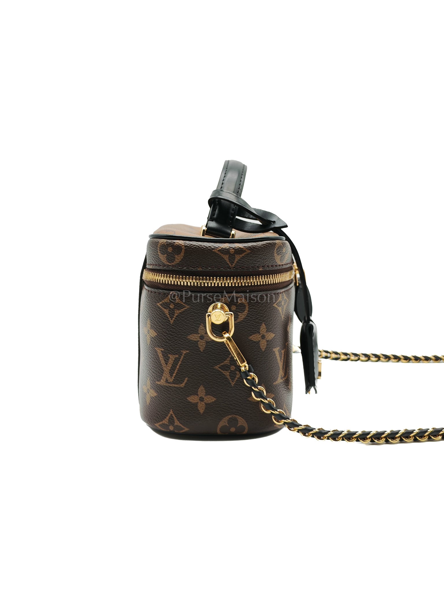 Vanity Top Handle PM in Reverse Monogram Canvas Shoulder Bag (Microchip) | Purse Maison Luxury Bags Shop