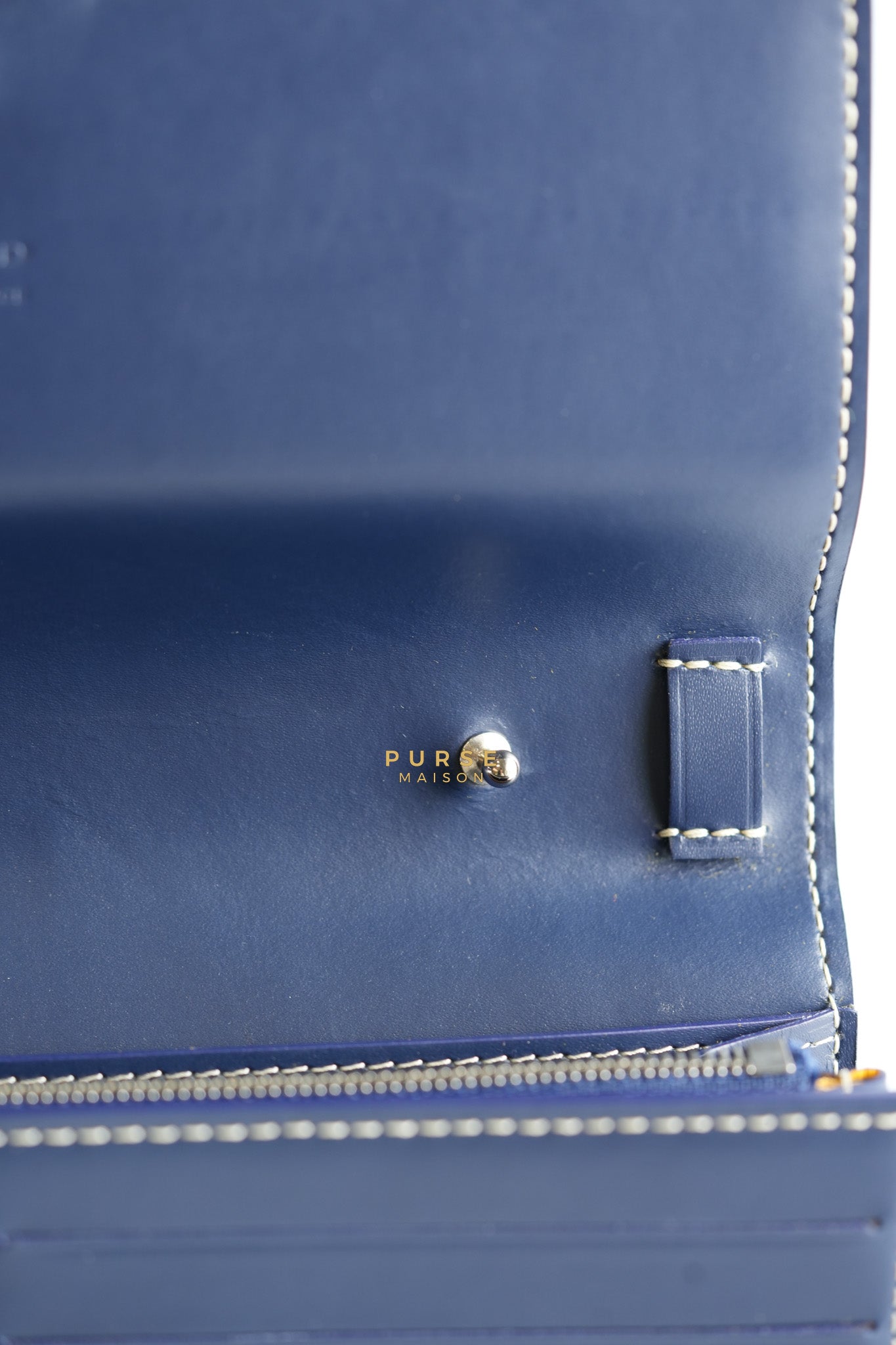 Varenne Wallet on Chain in Navy Blue | Purse Maison Luxury Bags Shop