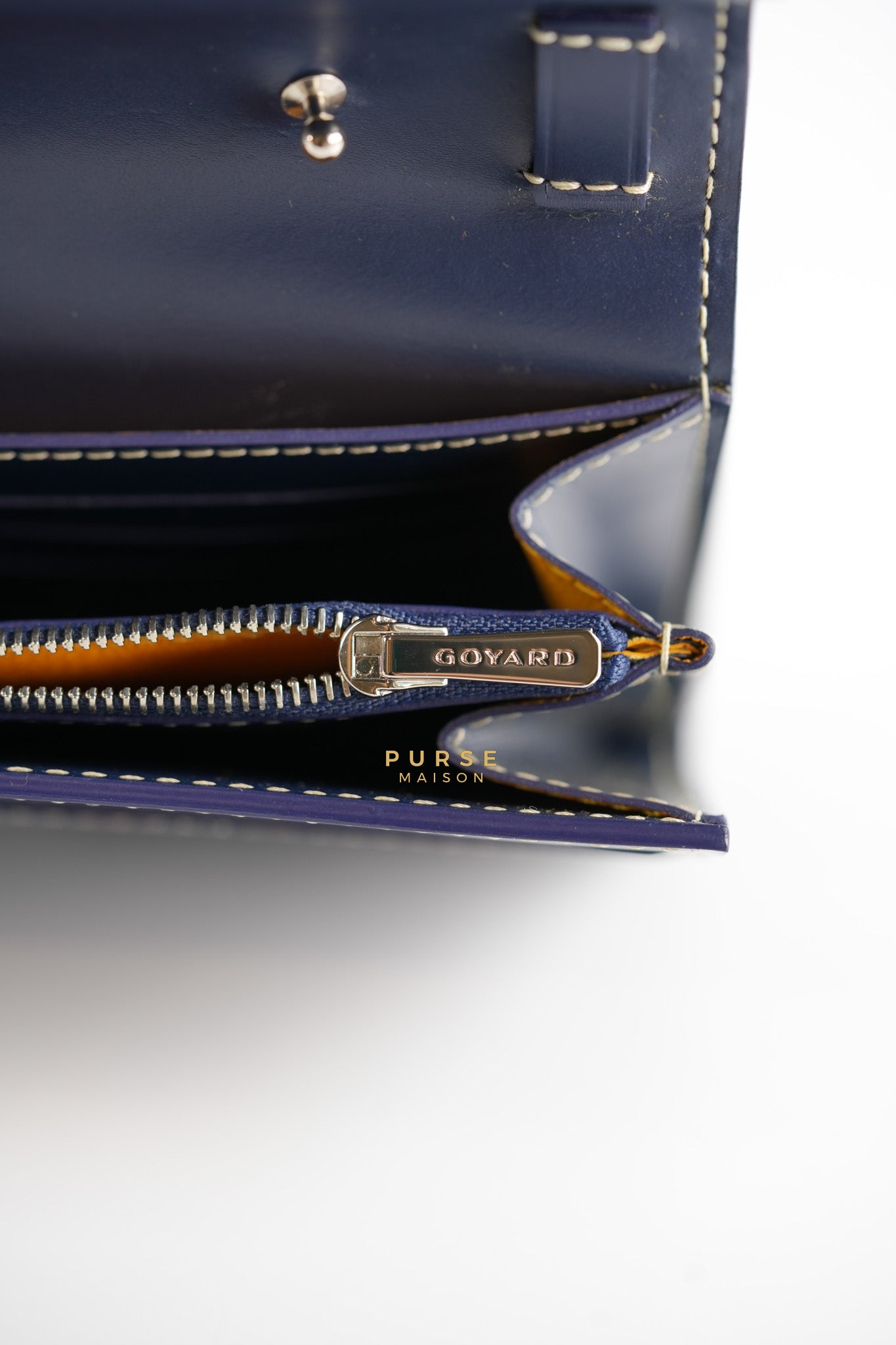 Varenne Wallet on Chain in Navy Blue | Purse Maison Luxury Bags Shop