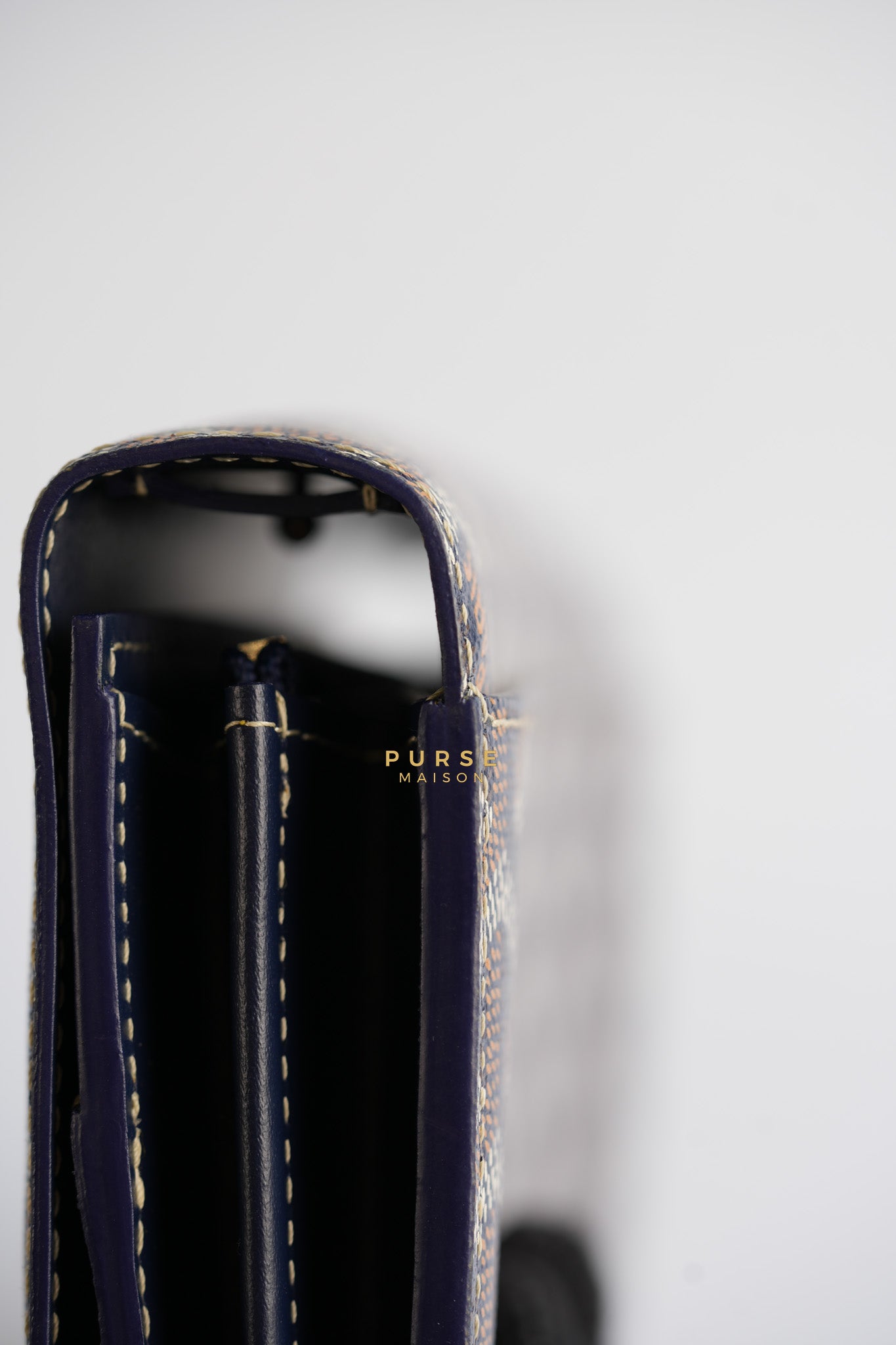 Varenne Wallet on Chain in Navy Blue | Purse Maison Luxury Bags Shop