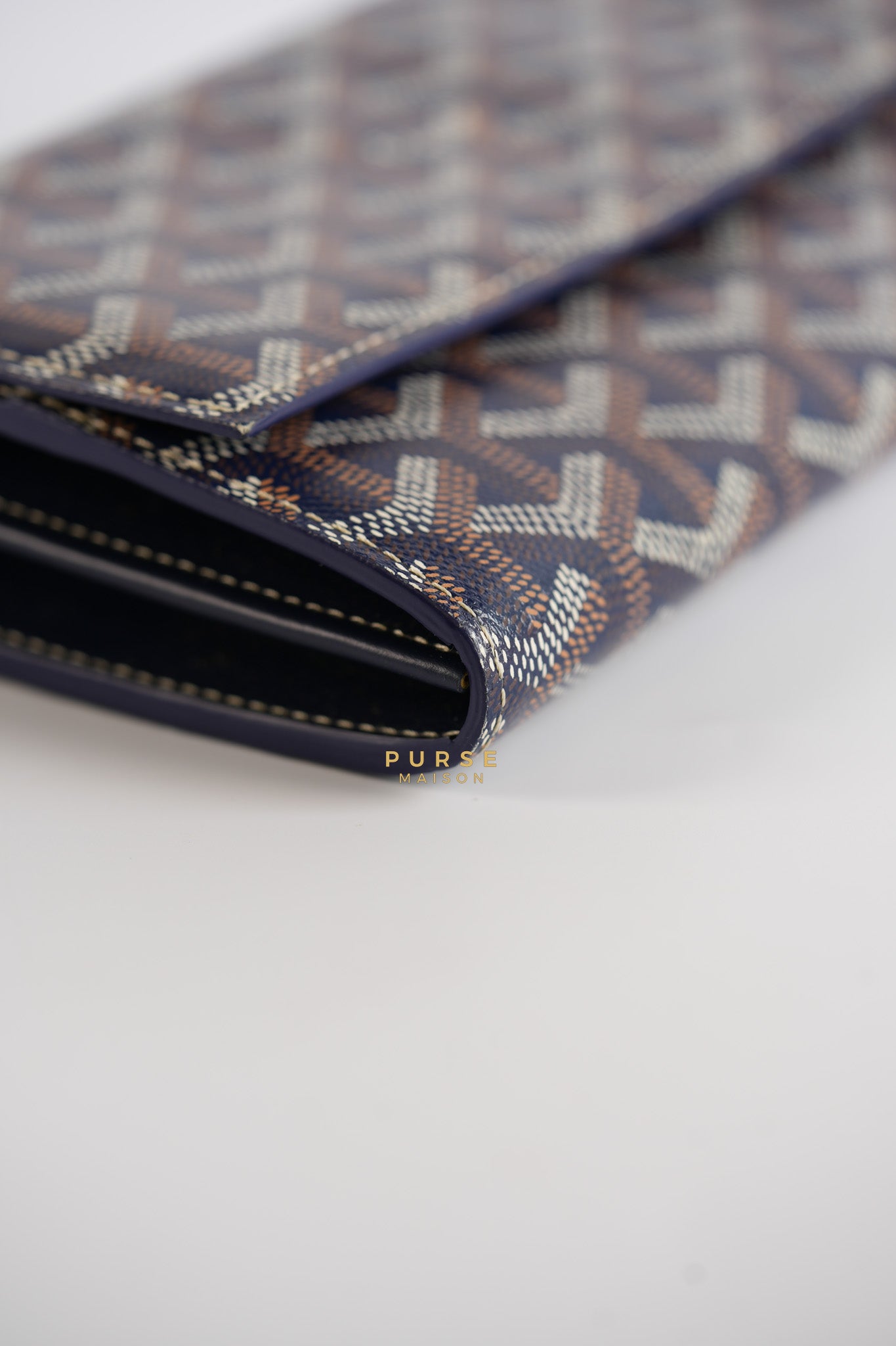 Varenne Wallet on Chain in Navy Blue | Purse Maison Luxury Bags Shop