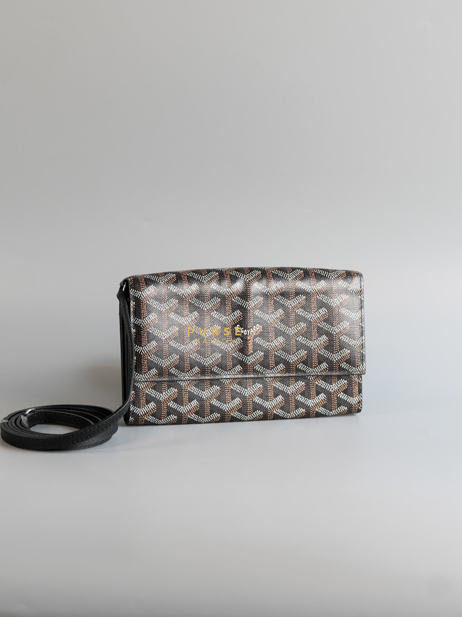 Varenne Wallet on Chain in Noir Purse Maison