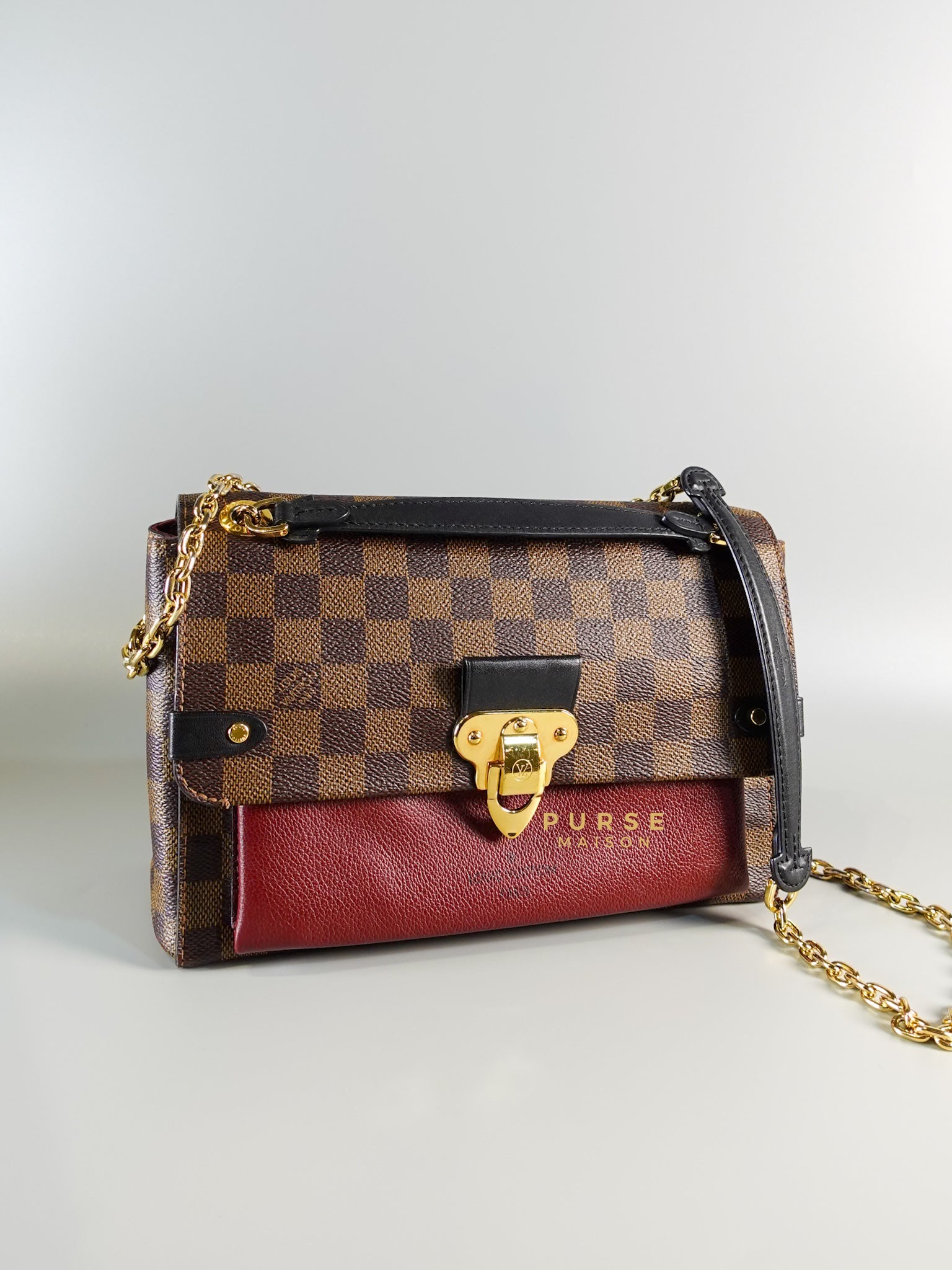 Vavin in Damier Ebene Canvas Chain Bag (Date Code : FN0260) | Purse Maison Luxury Bags Shop