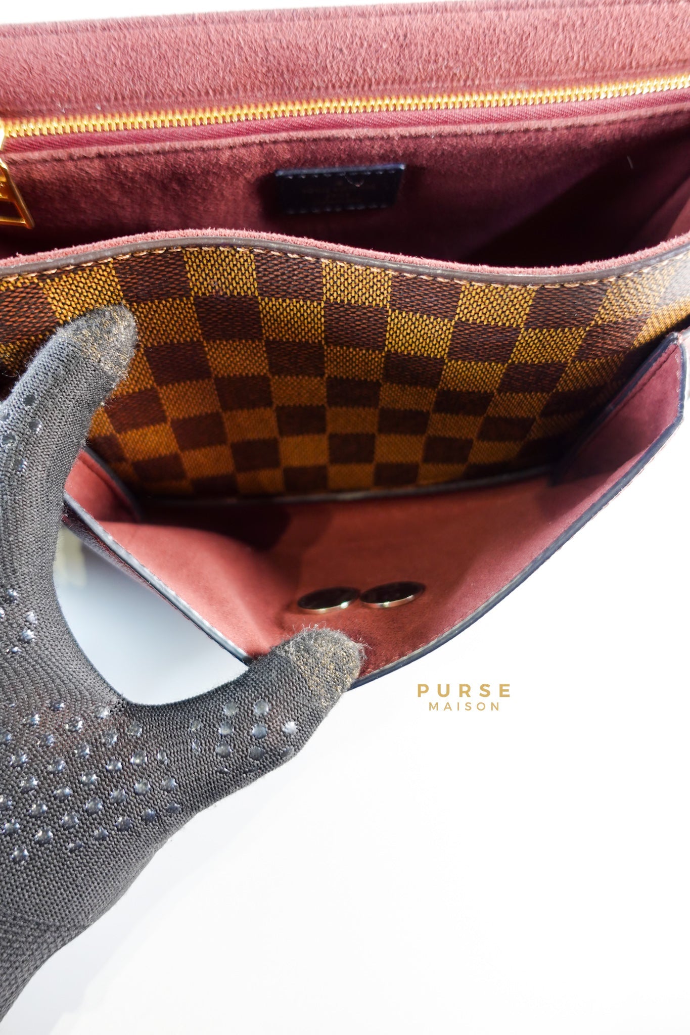 Vavin in Damier Ebene Canvas Chain Bag (Date Code : FN0260) | Purse Maison Luxury Bags Shop