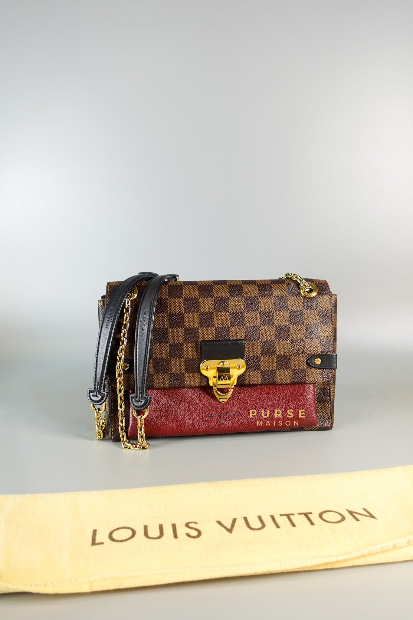 Vavin in Damier Ebene Canvas Chain Bag (Date Code : FN0260) | Purse Maison Luxury Bags Shop