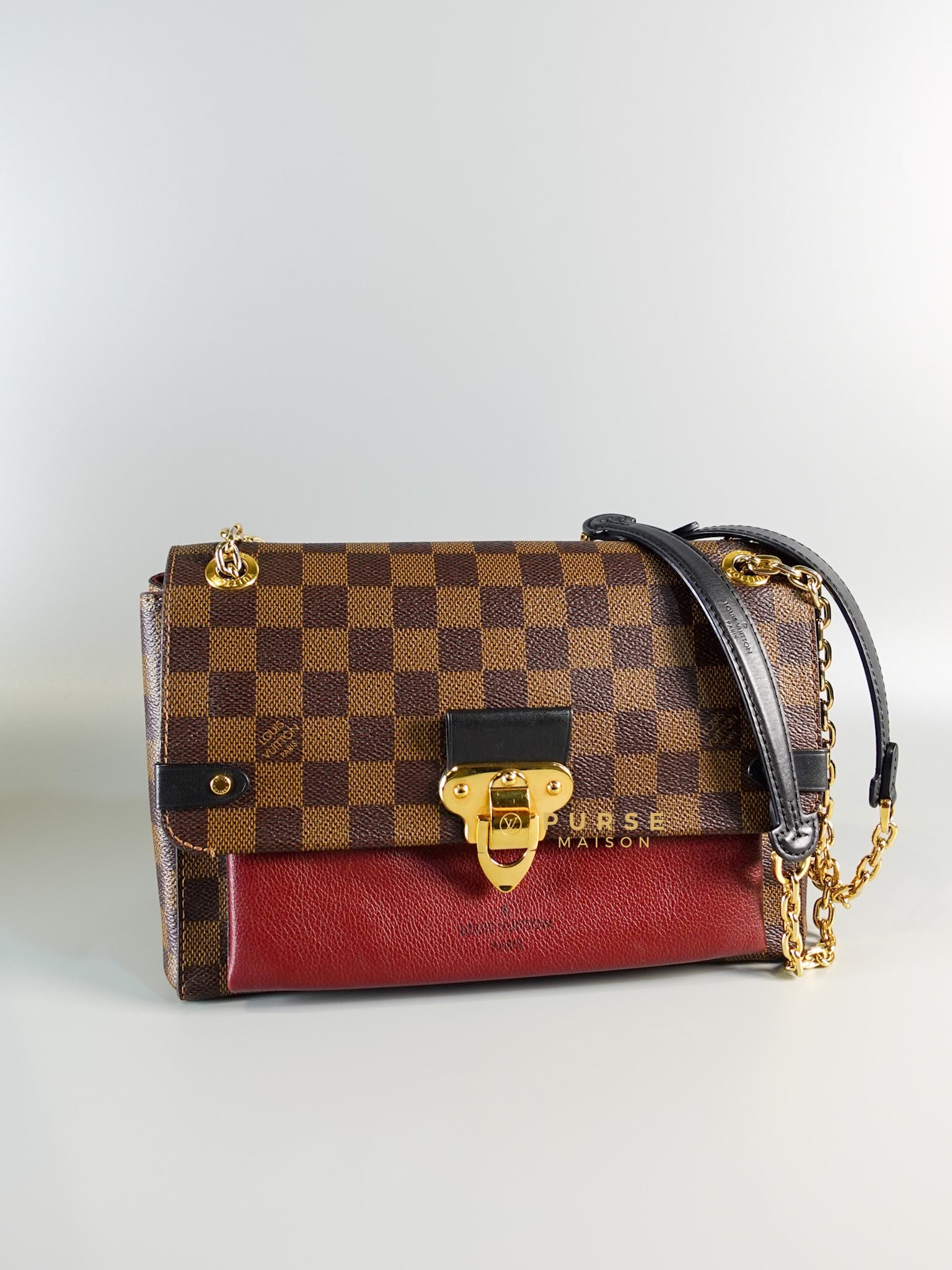 Vavin in Damier Ebene Canvas Chain Bag (Date Code : FN0260) | Purse Maison Luxury Bags Shop