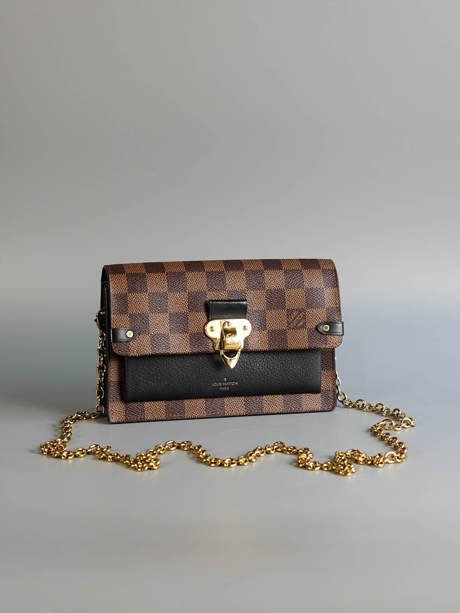 Vavin Wallet On Chain Damier Ebene (Microchip) | Purse Maison Luxury Bags Shop