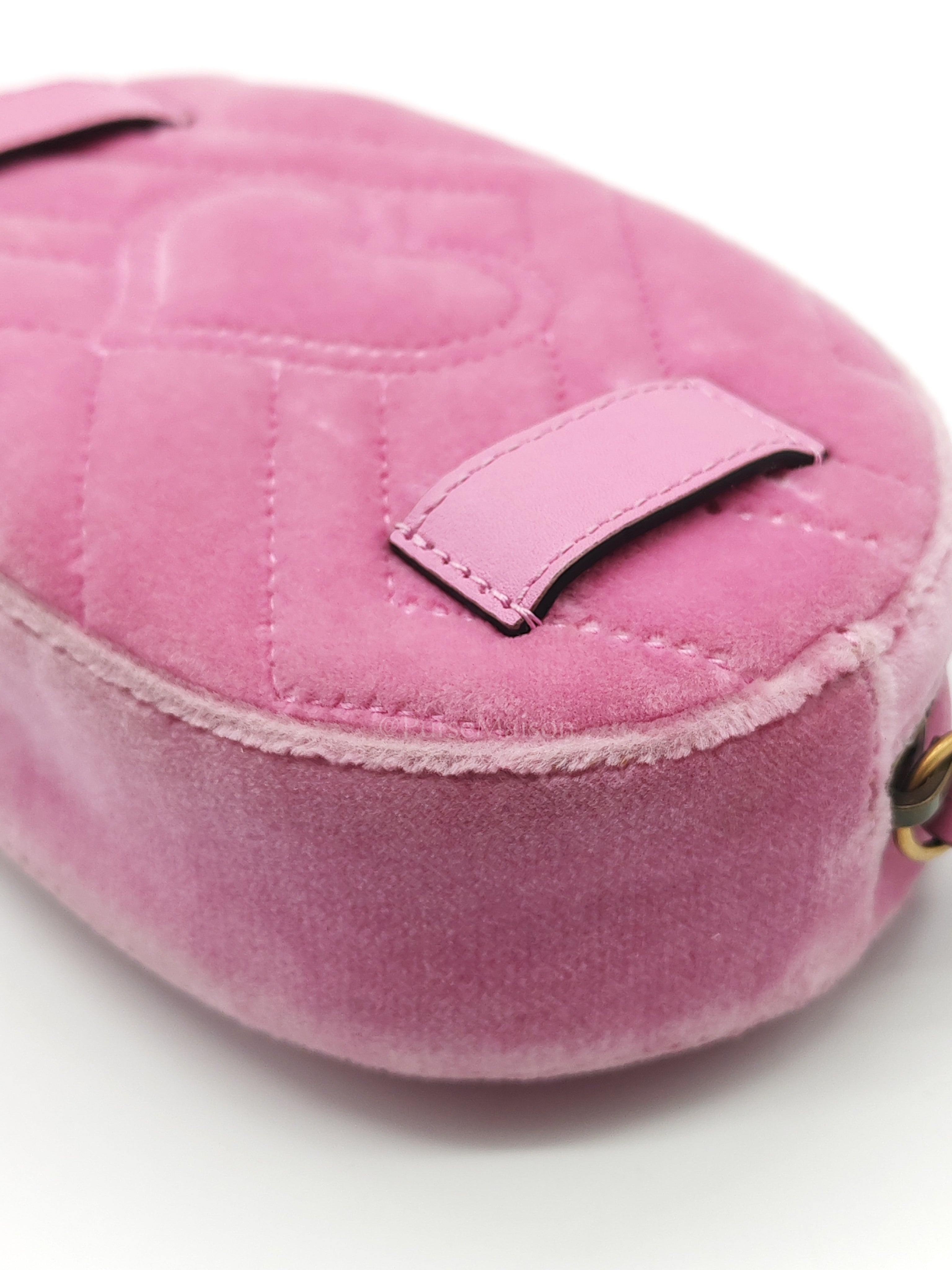 Velvet Belt Bag in Pink GG Marmont Crystal-Embellished Suede Canvas & Gold Hardware | Purse Maison Luxury Bags Shop