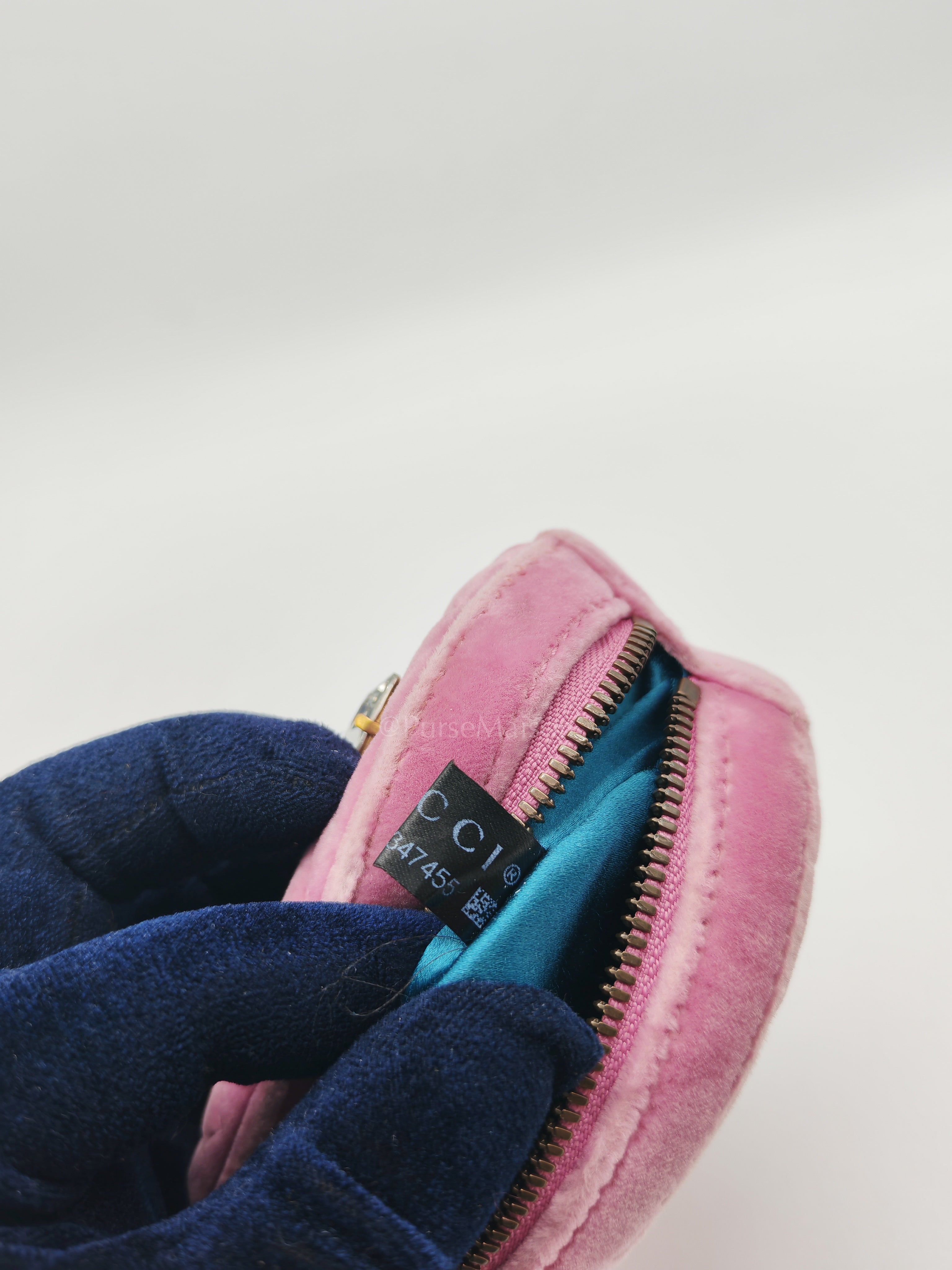 Velvet Belt Bag in Pink GG Marmont Crystal-Embellished Suede Canvas & Gold Hardware | Purse Maison Luxury Bags Shop