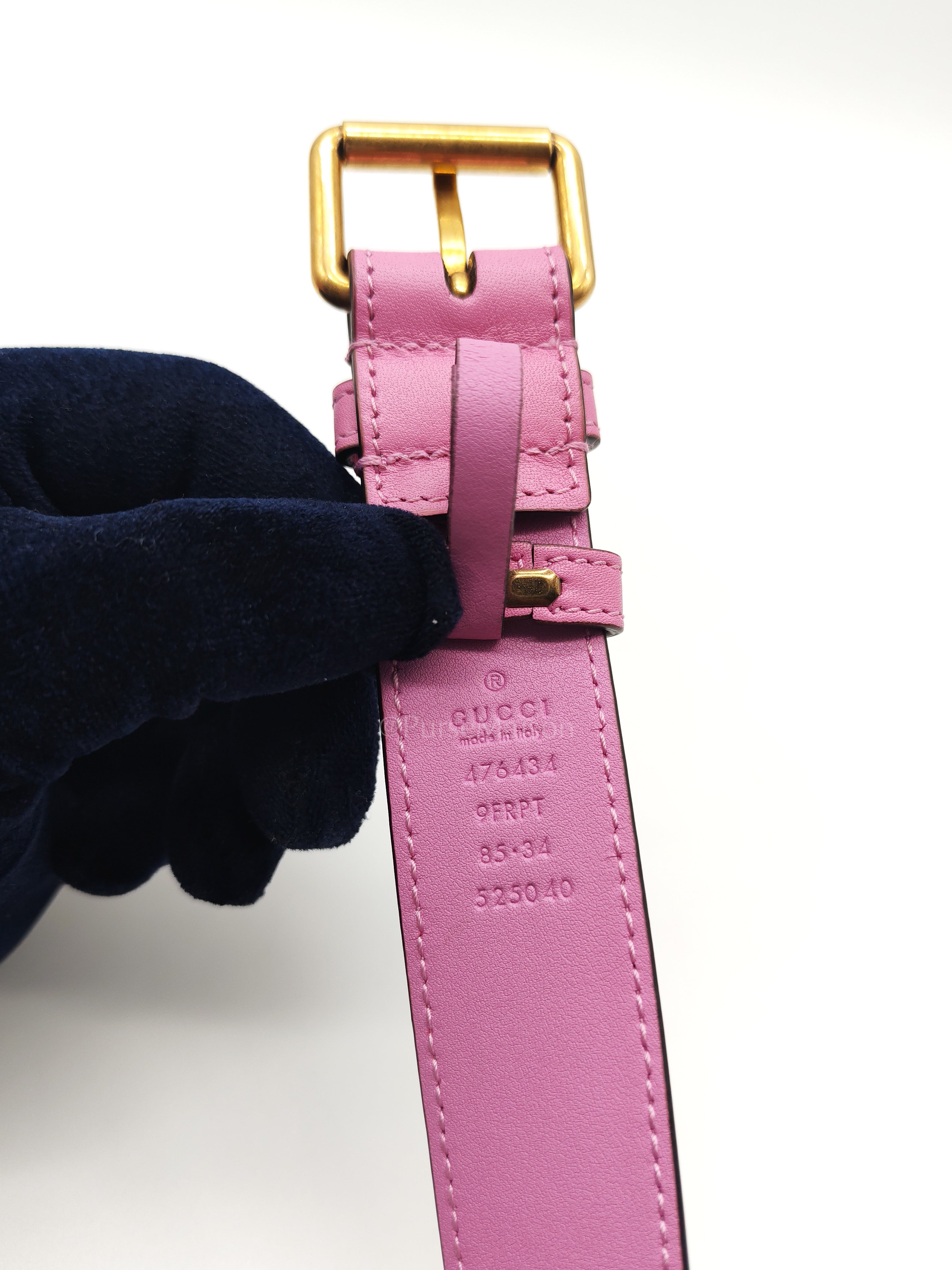Velvet Belt Bag in Pink GG Marmont Crystal-Embellished Suede Canvas & Gold Hardware | Purse Maison Luxury Bags Shop