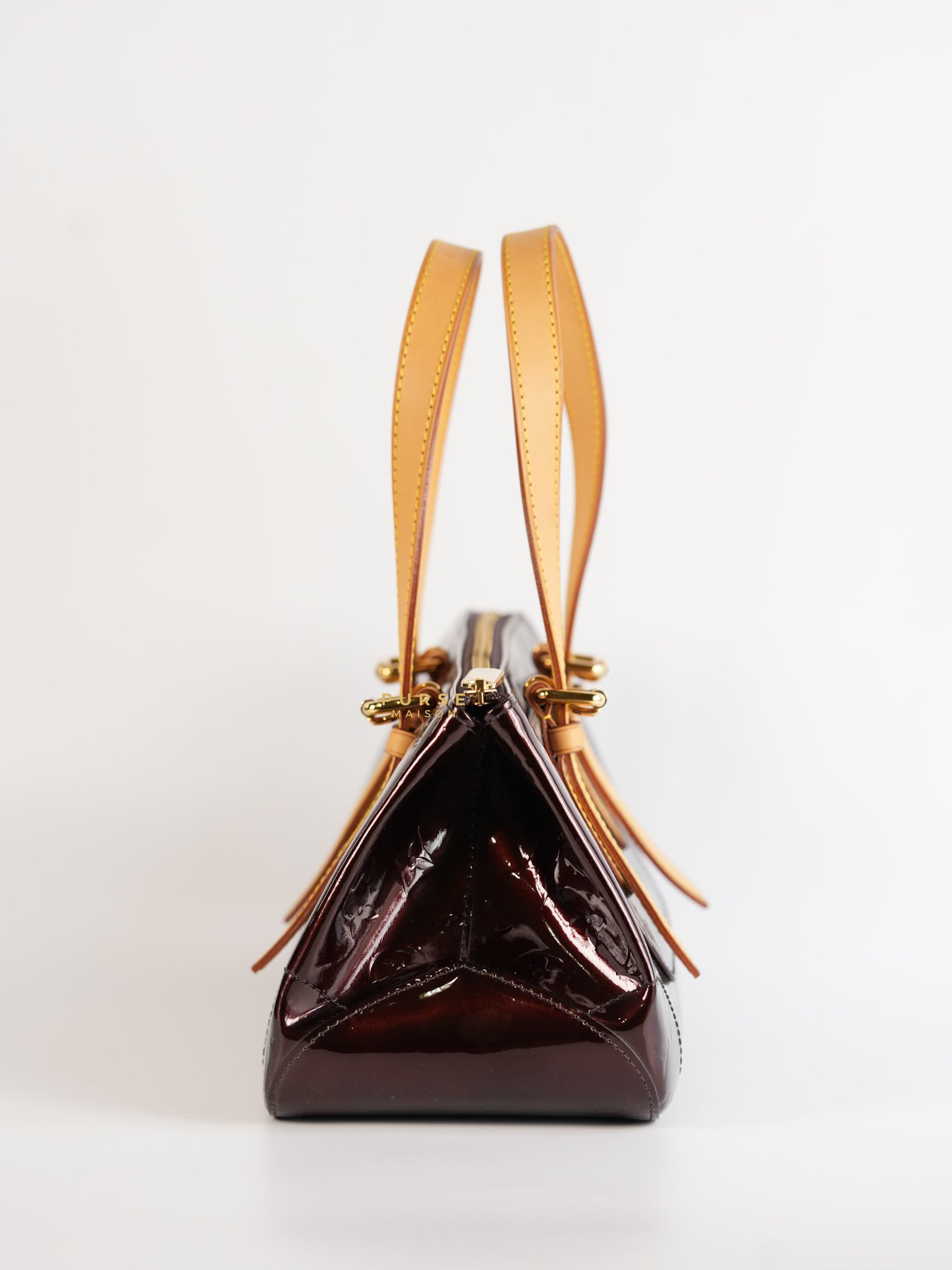 Vernis Rosewood Avenue Handbag Dark Red Patent Leather | Purse Maison Luxury Bags Shop