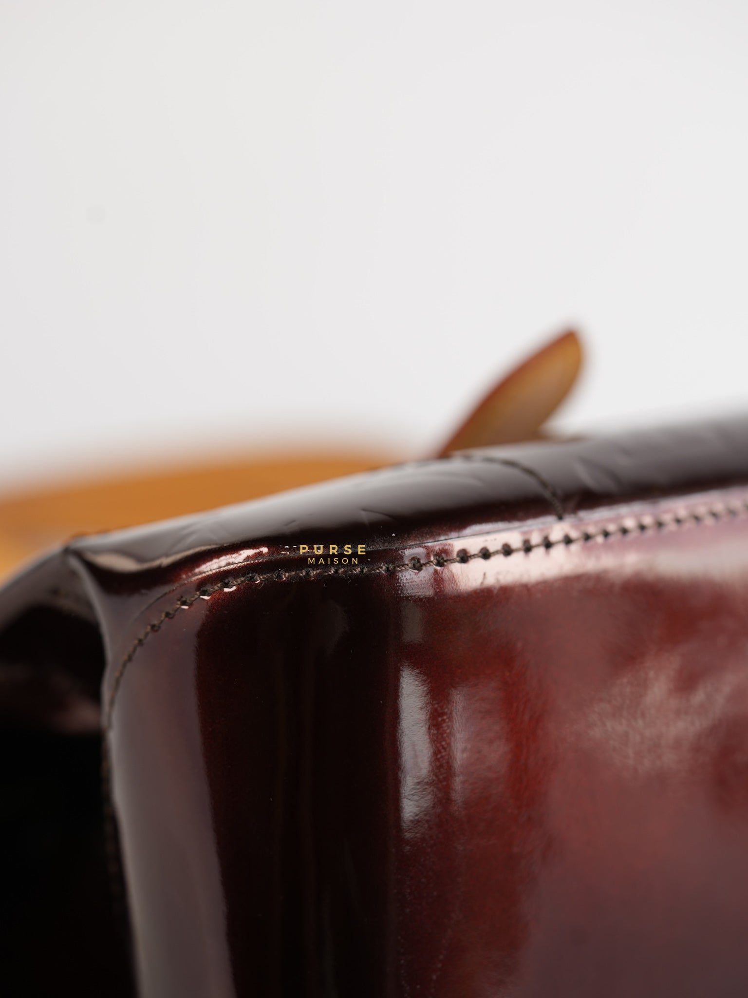 Vernis Rosewood Avenue Handbag Dark Red Patent Leather | Purse Maison Luxury Bags Shop