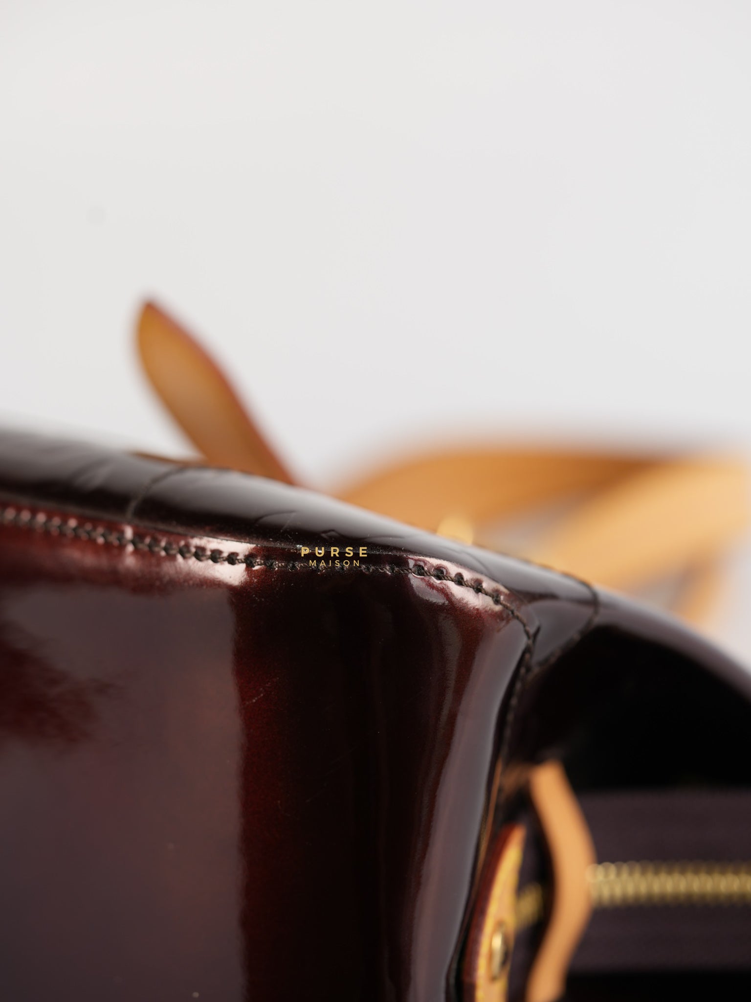 Vernis Rosewood Avenue Handbag Dark Red Patent Leather | Purse Maison Luxury Bags Shop