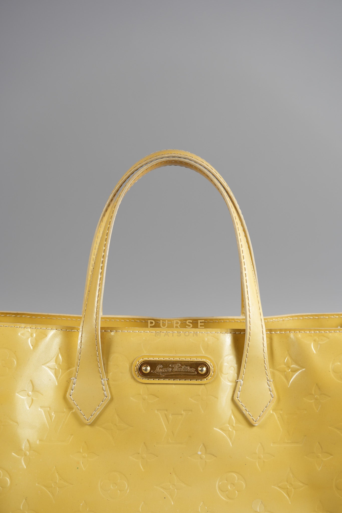 Vernis Wilshire Light Yellow Monogram PM Bag (Missing Date Code) | Purse Maison Luxury Bags Shop