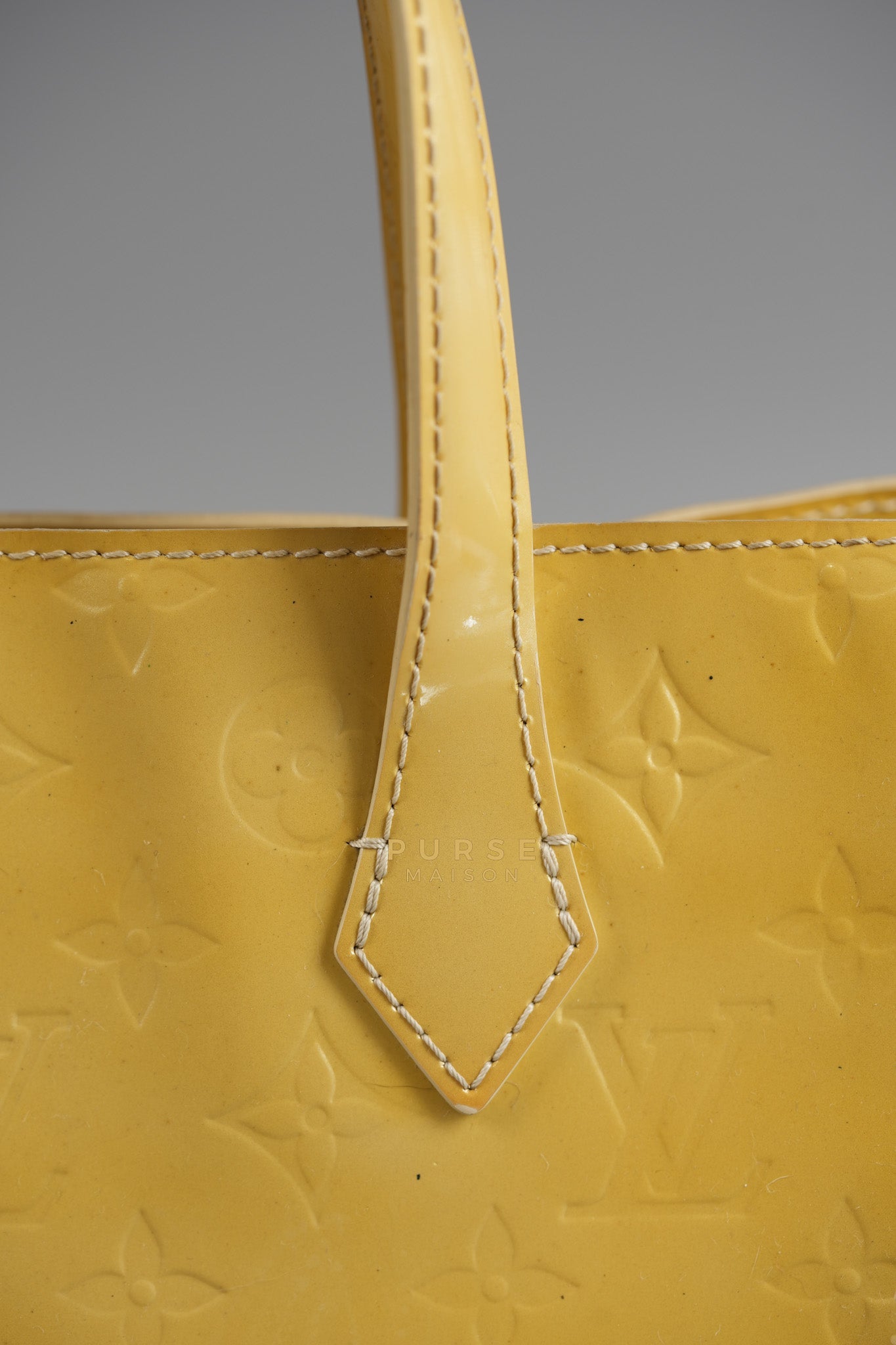 Vernis Wilshire Light Yellow Monogram PM Bag (Missing Date Code) | Purse Maison Luxury Bags Shop