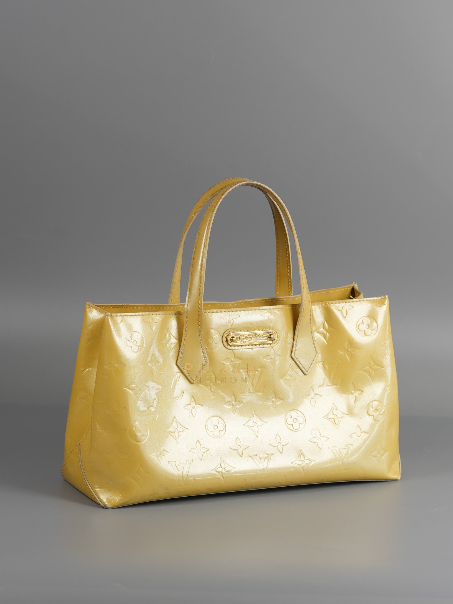 Vernis Wilshire Light Yellow Monogram PM Bag (Missing Date Code) | Purse Maison Luxury Bags Shop