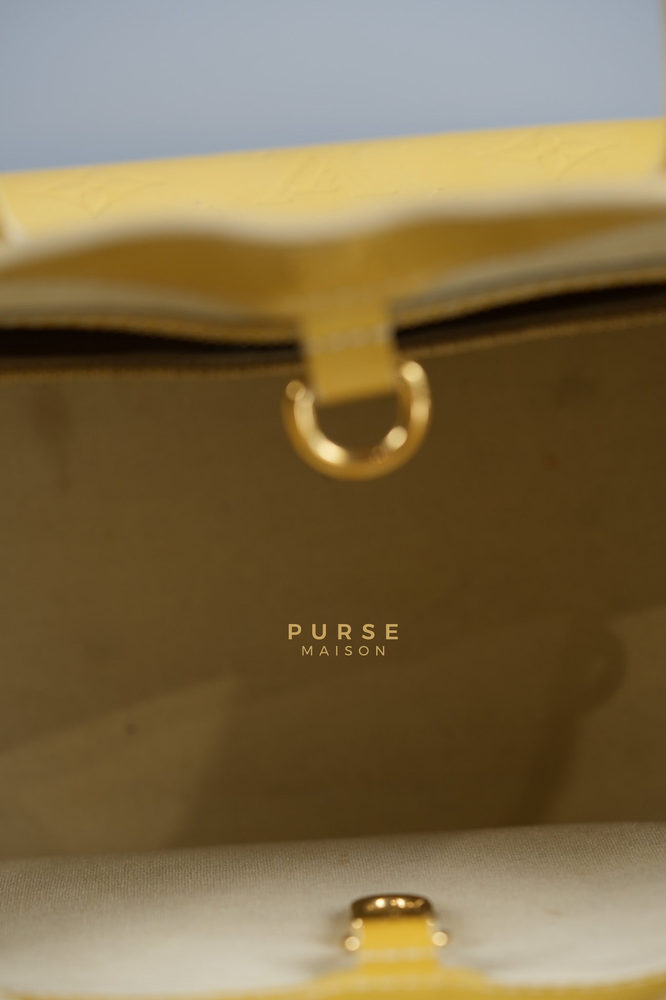 Vernis Wilshire Light Yellow Monogram PM Bag (Missing Date Code) | Purse Maison Luxury Bags Shop