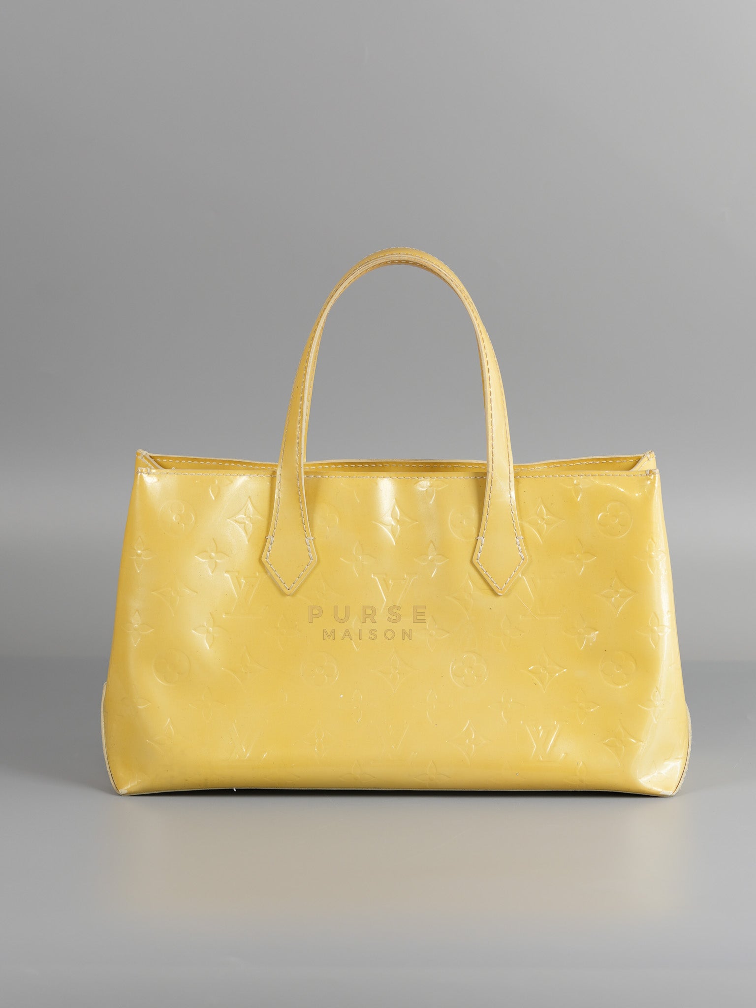 Vernis Wilshire Light Yellow Monogram PM Bag (Missing Date Code) | Purse Maison Luxury Bags Shop