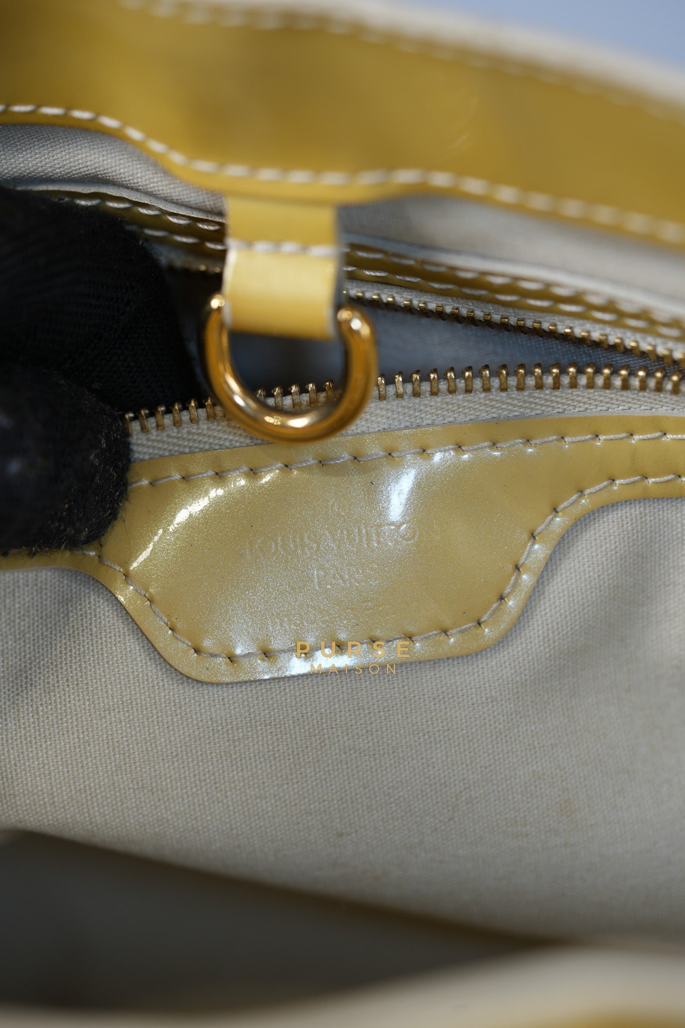 Vernis Wilshire Light Yellow Monogram PM Bag (Missing Date Code) | Purse Maison Luxury Bags Shop