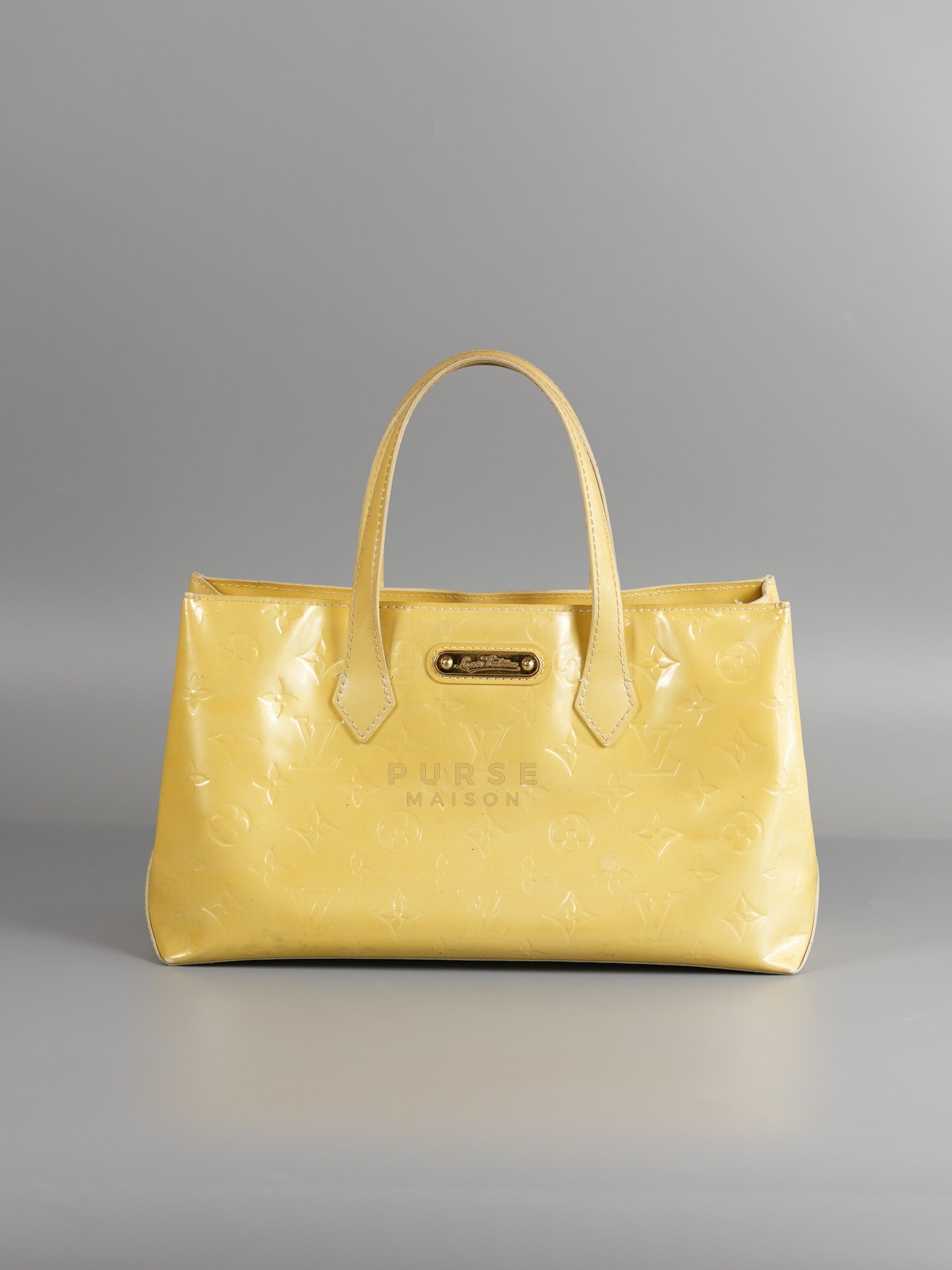 Vernis Wilshire Light Yellow Monogram PM Bag (Missing Date Code) | Purse Maison Luxury Bags Shop