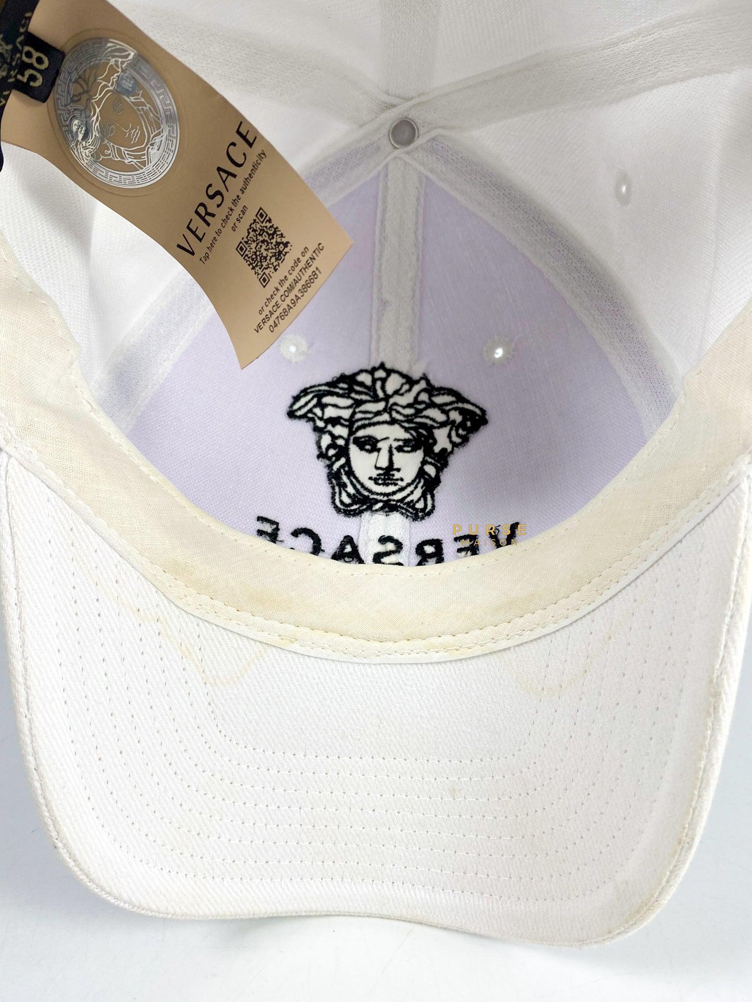 Versace Logo Cap Embroidered Logo in White