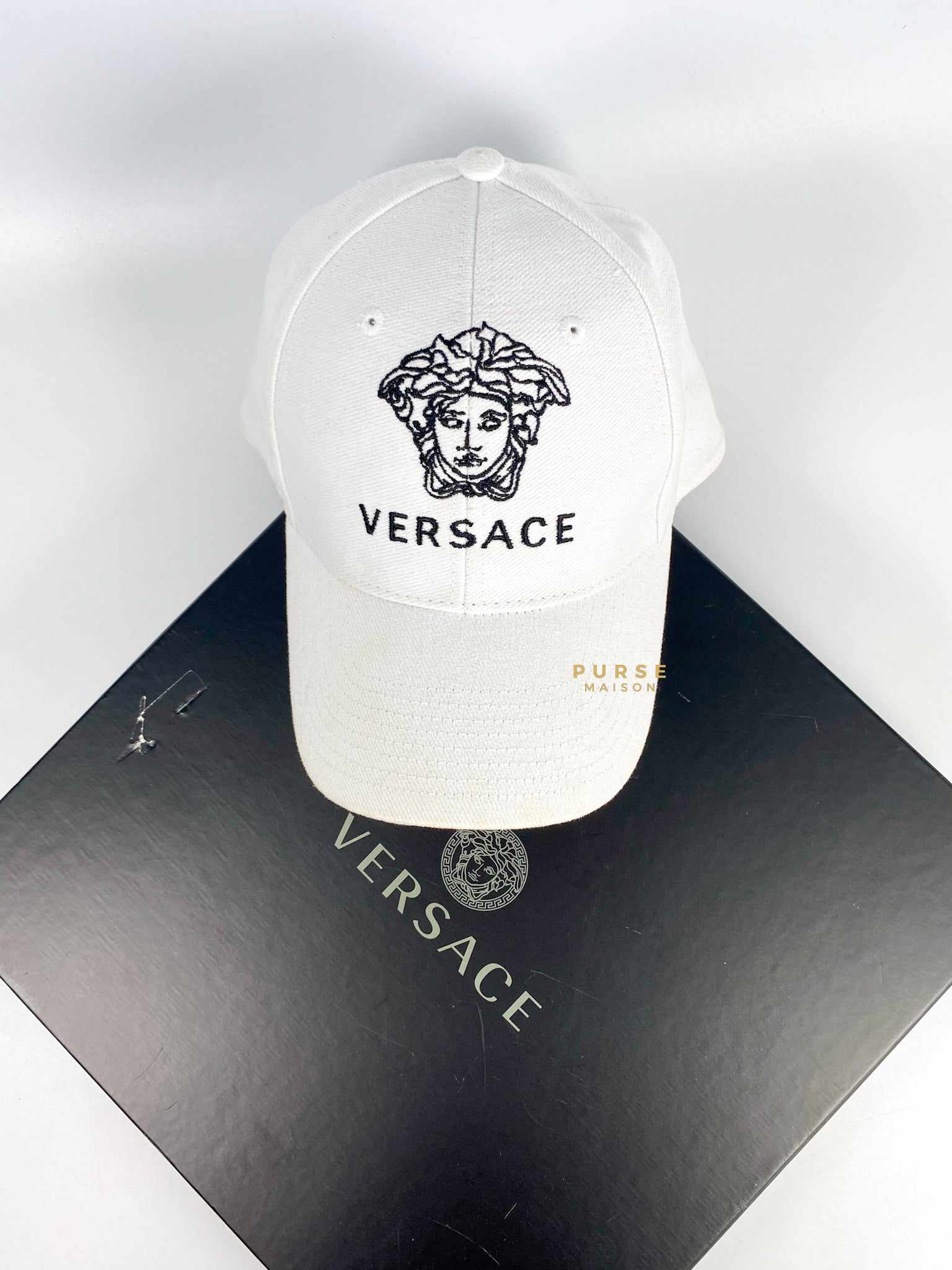 Versace Logo Cap Embroidered Logo in White
