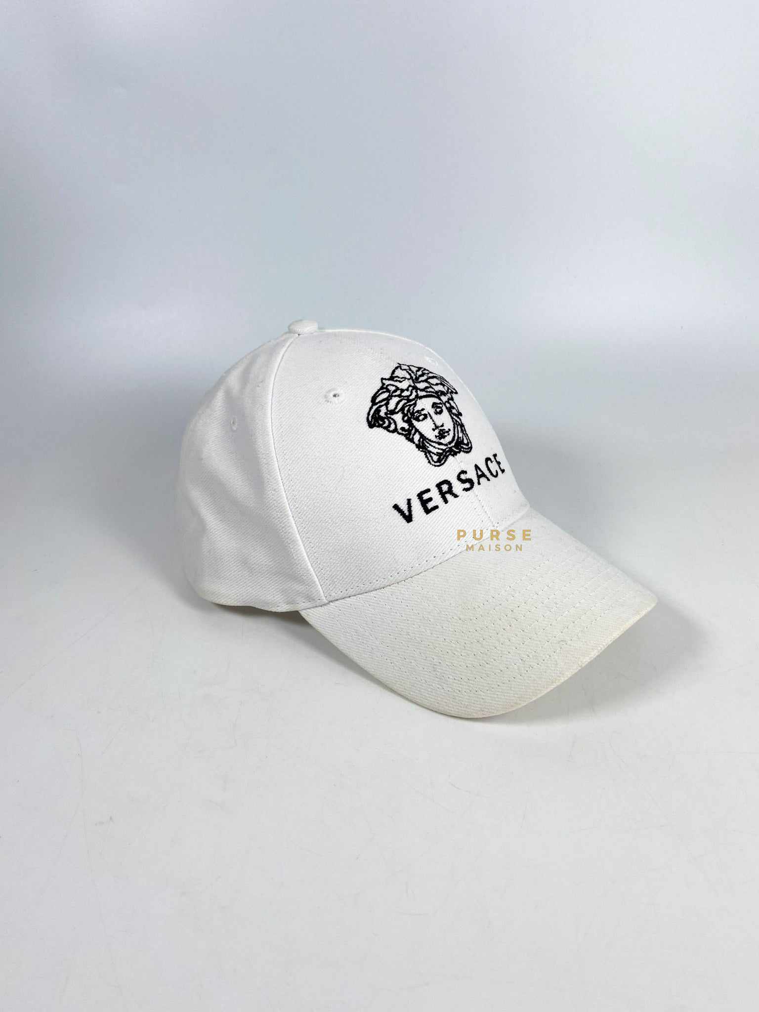 Versace Logo Cap Embroidered Logo in White