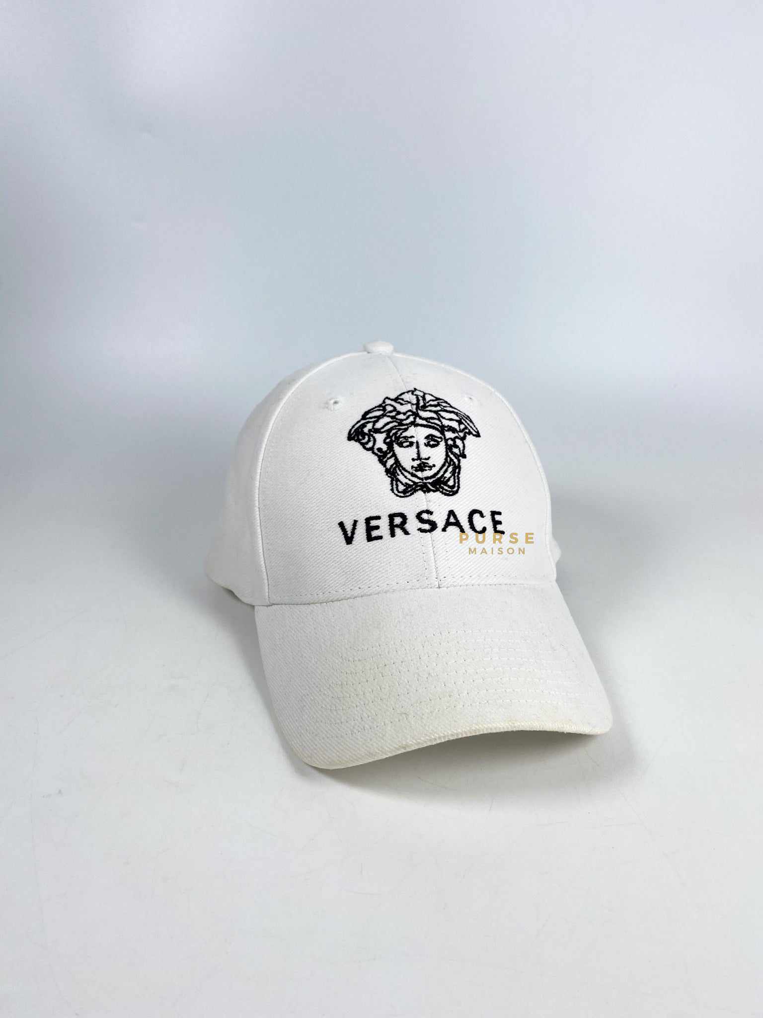 Versace Logo Cap Embroidered Logo in White
