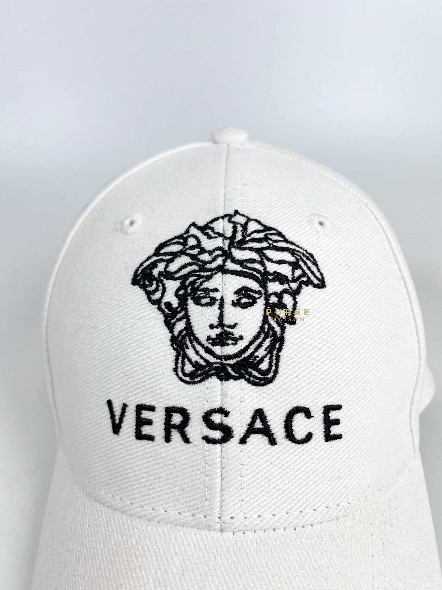 Versace Logo Cap Embroidered Logo in White