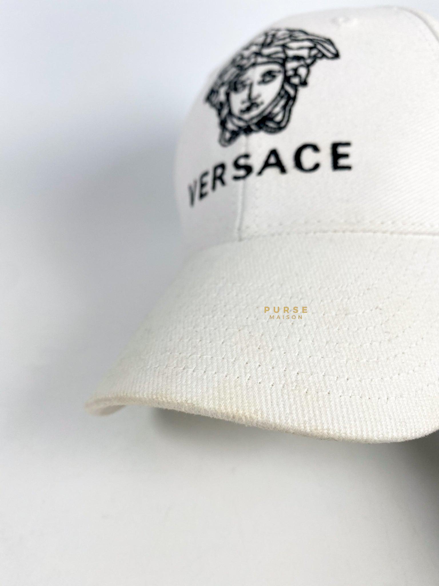 Versace Logo Cap Embroidered Logo in White