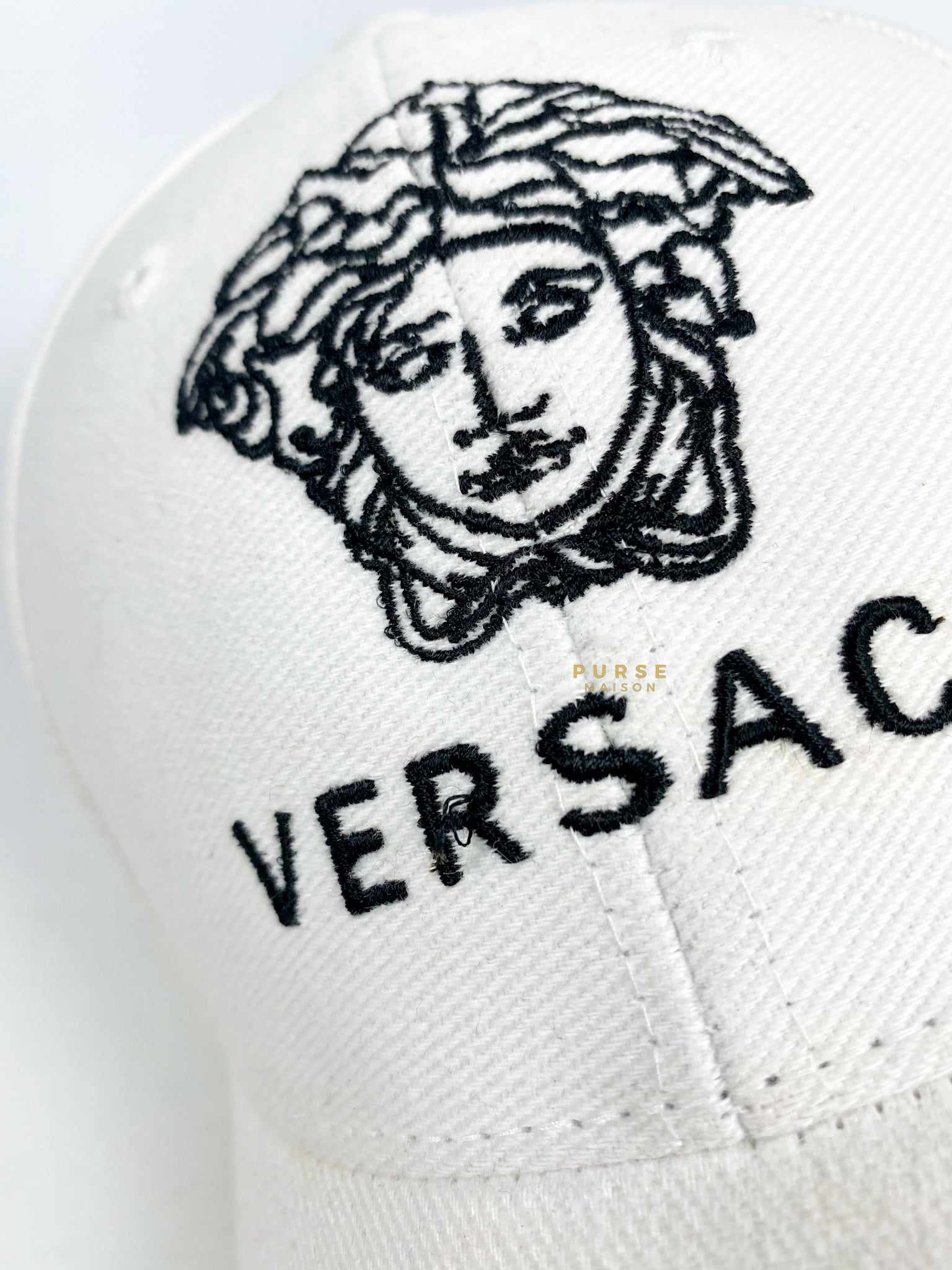 Versace Logo Cap Embroidered Logo in White