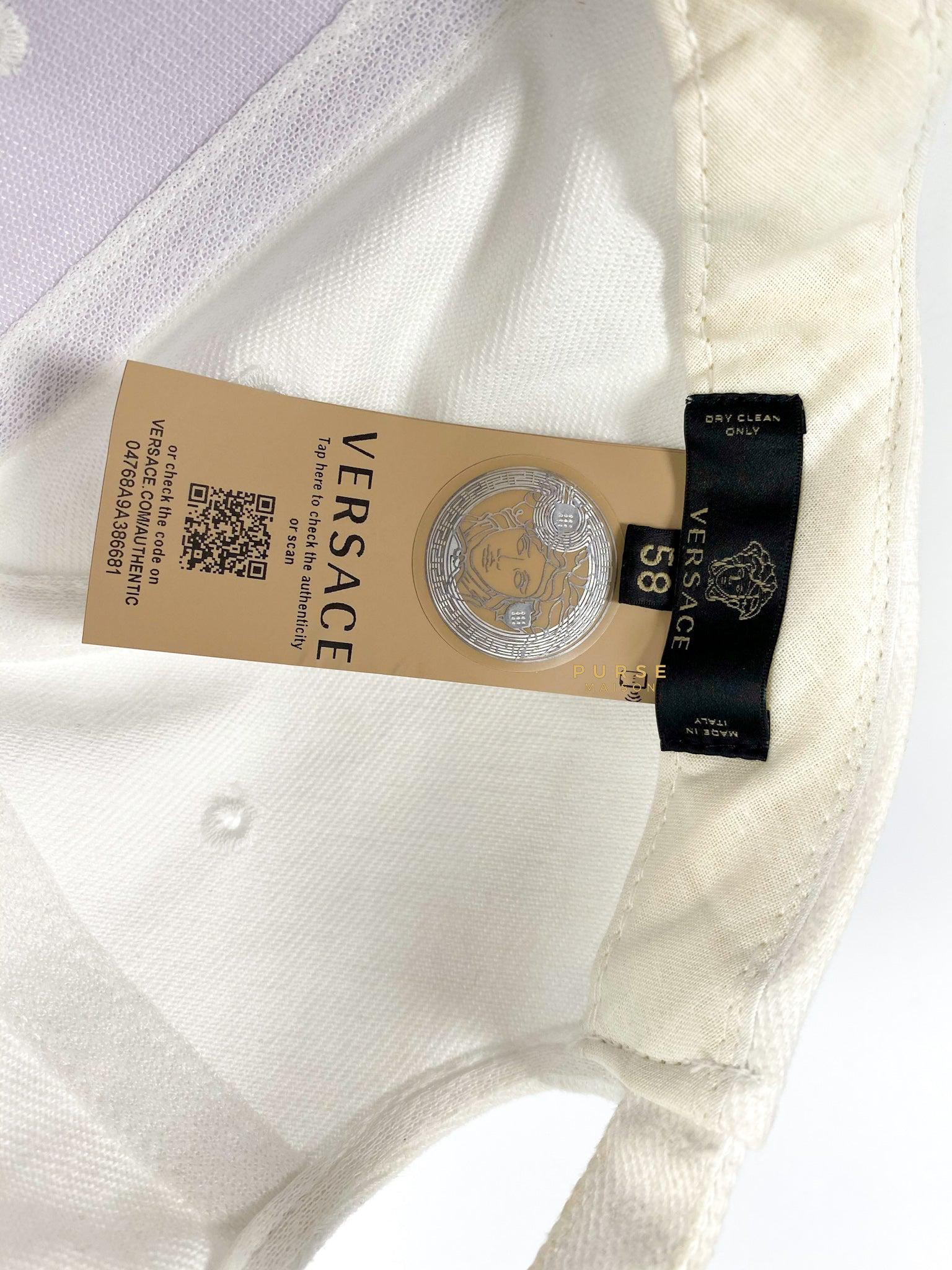 Versace Logo Cap Embroidered Logo in White