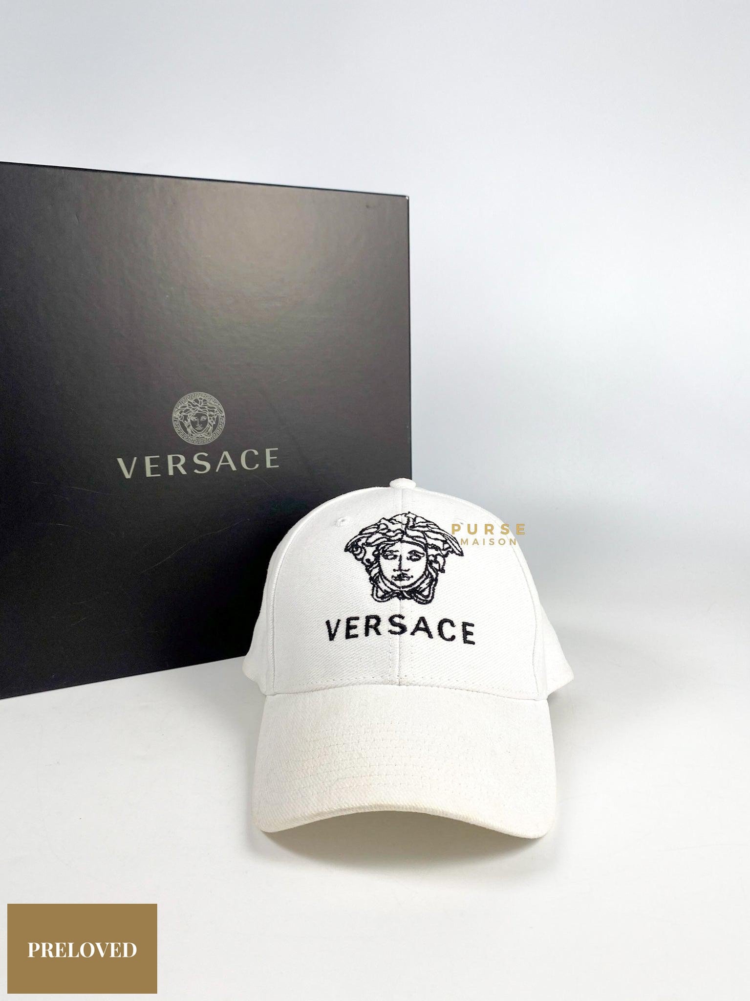 Versace Logo Cap Embroidered Logo in White