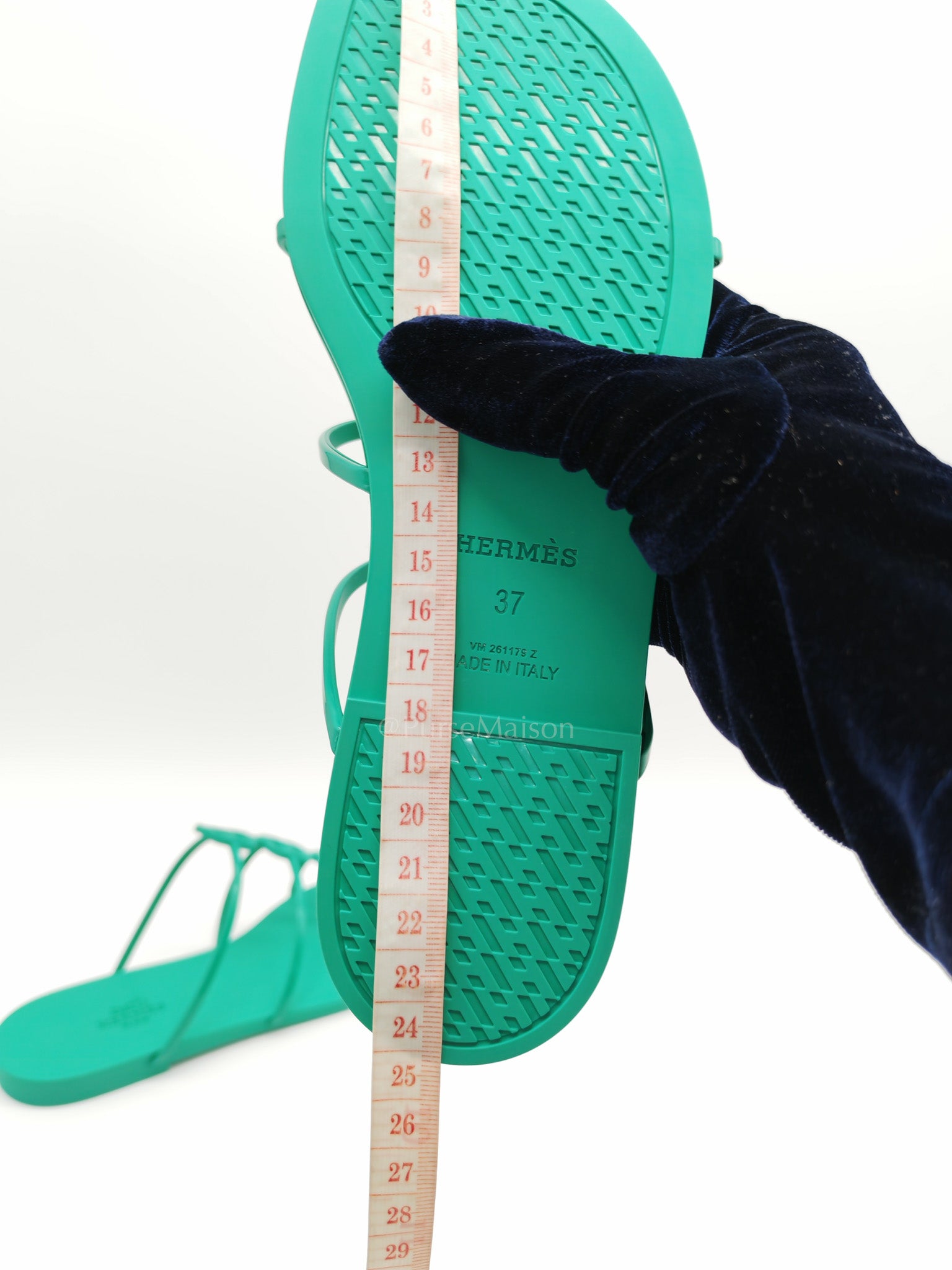 Mykonos Rubber Sandals in Vert Tourmaline Size 37 EU (23cm)