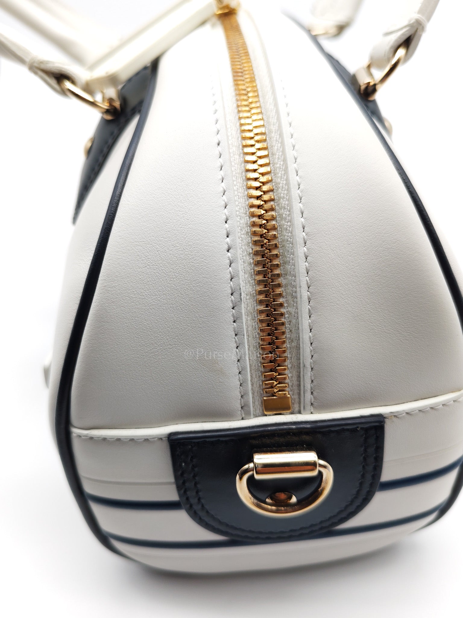 Vibe Zip Small Bowling Calfskin Shoulder Bag | Purse Maison Luxury Bags Shop