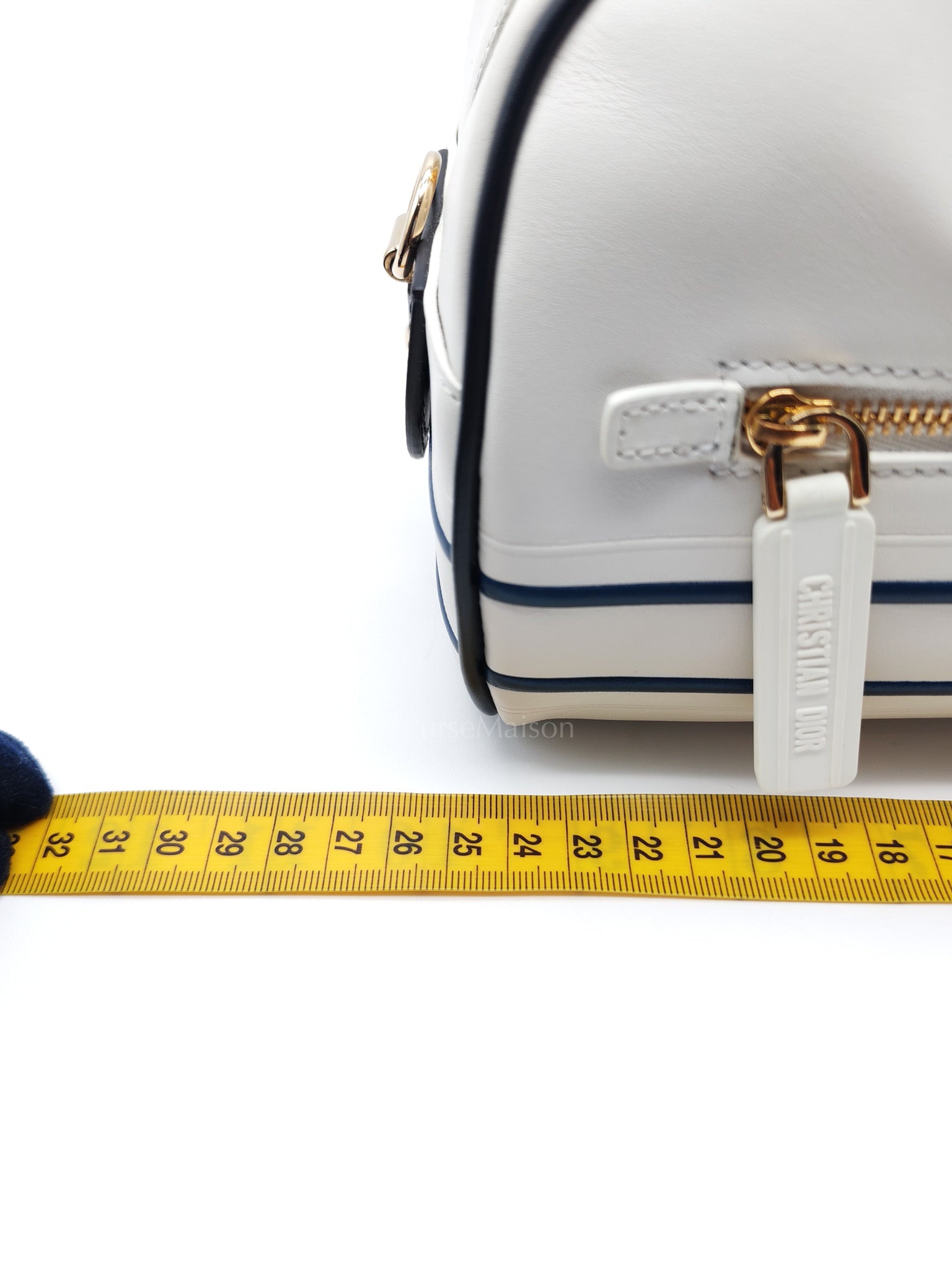 Vibe Zip Small Bowling Calfskin Shoulder Bag | Purse Maison Luxury Bags Shop