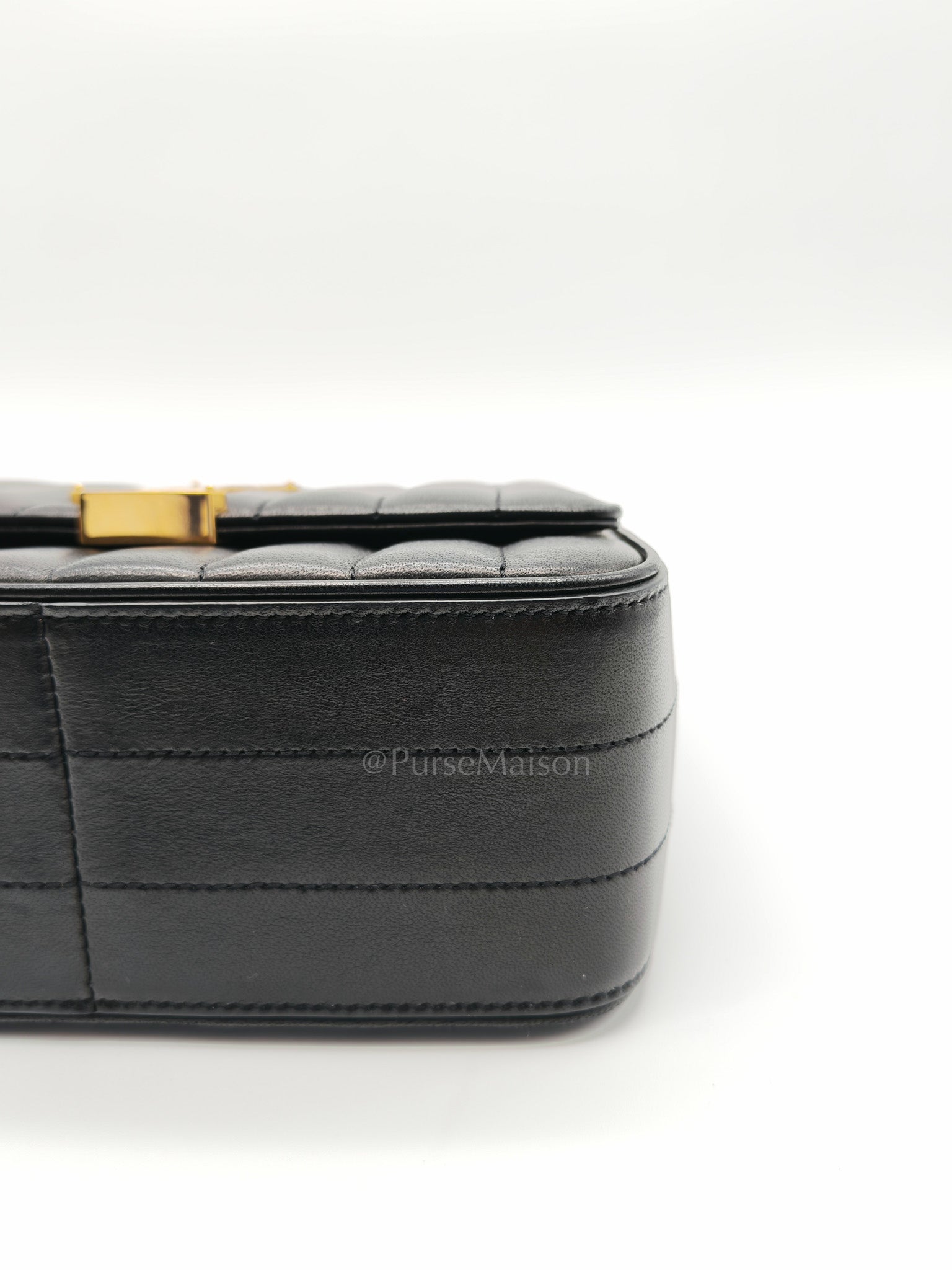 Vicky Medium in Black Smooth Lambskin Leather Gold Hardware | Purse Maison Luxury Bags Shop