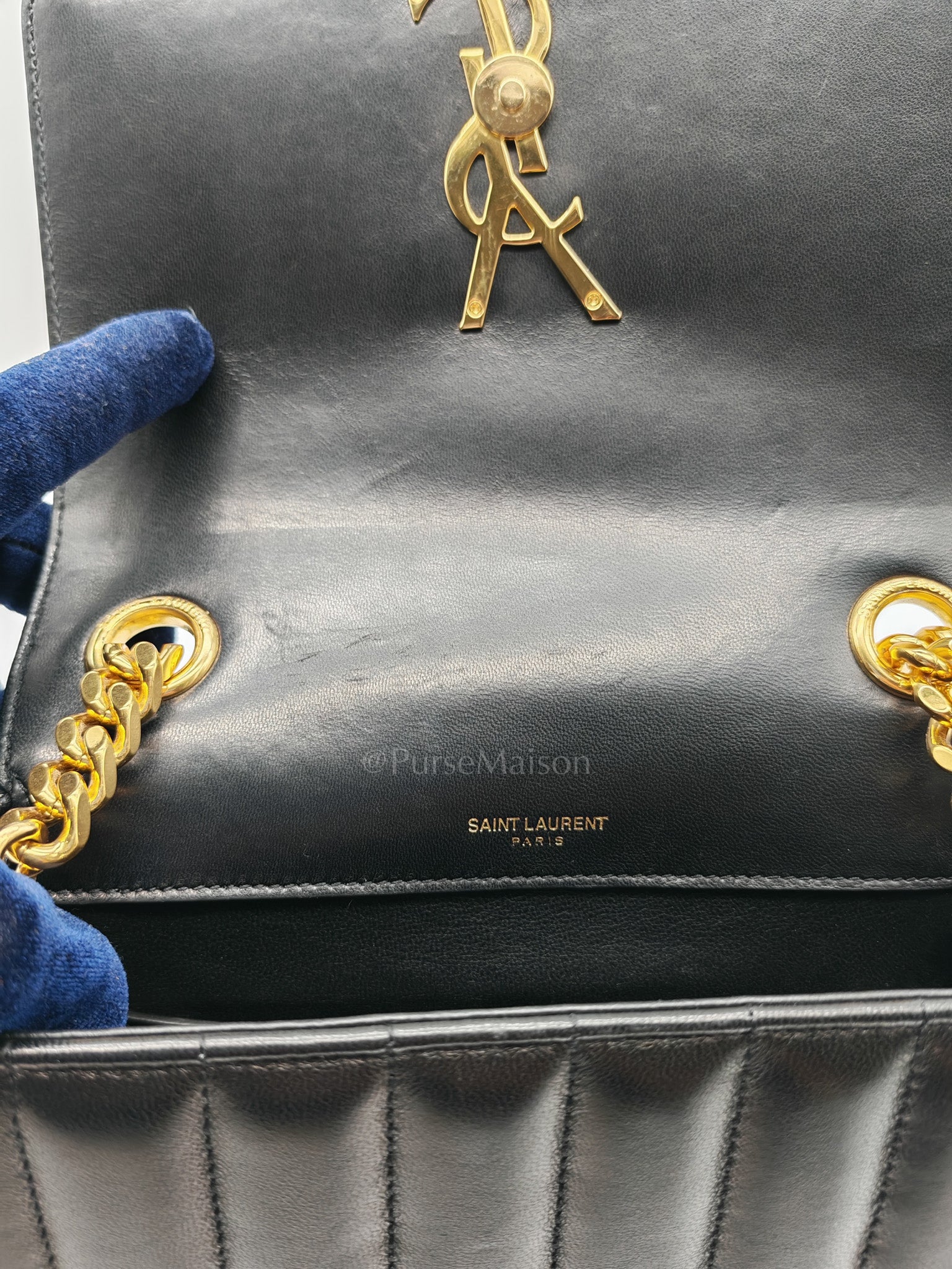 Vicky Medium in Black Smooth Lambskin Leather Gold Hardware | Purse Maison Luxury Bags Shop