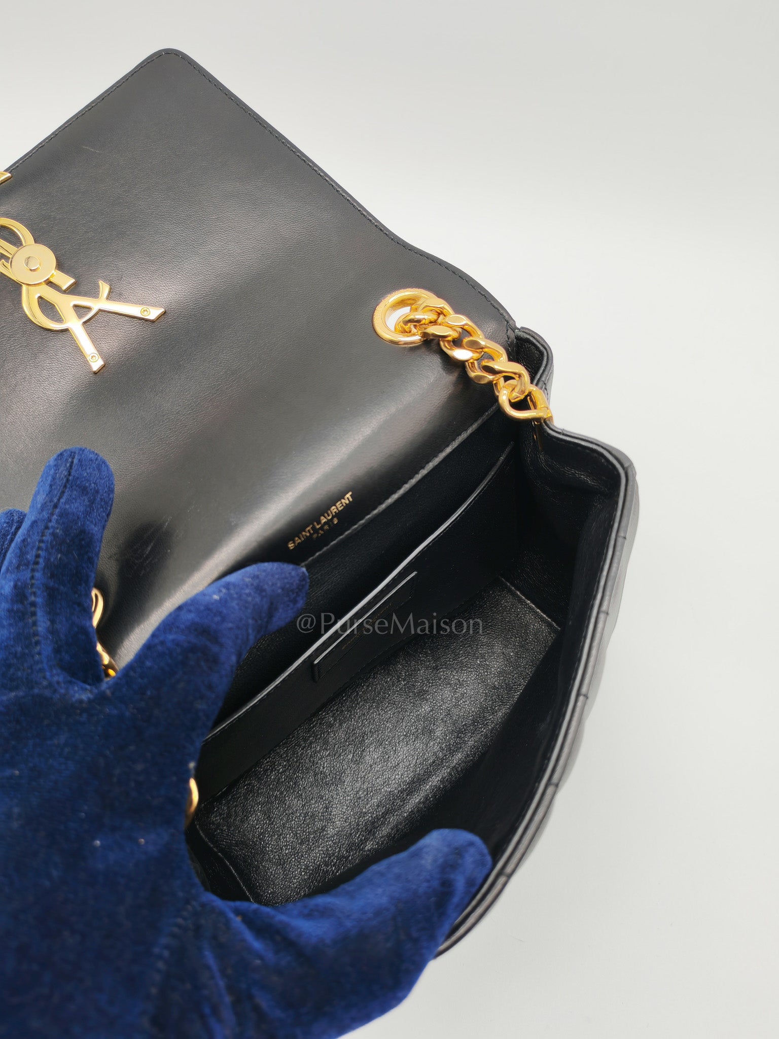 Vicky Medium in Black Smooth Lambskin Leather Gold Hardware | Purse Maison Luxury Bags Shop