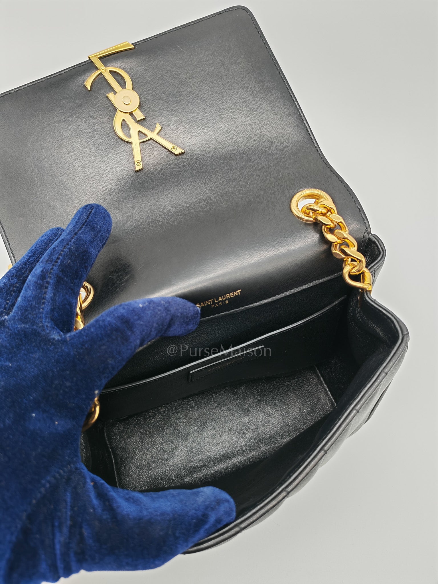 Vicky Medium in Black Smooth Lambskin Leather Gold Hardware | Purse Maison Luxury Bags Shop